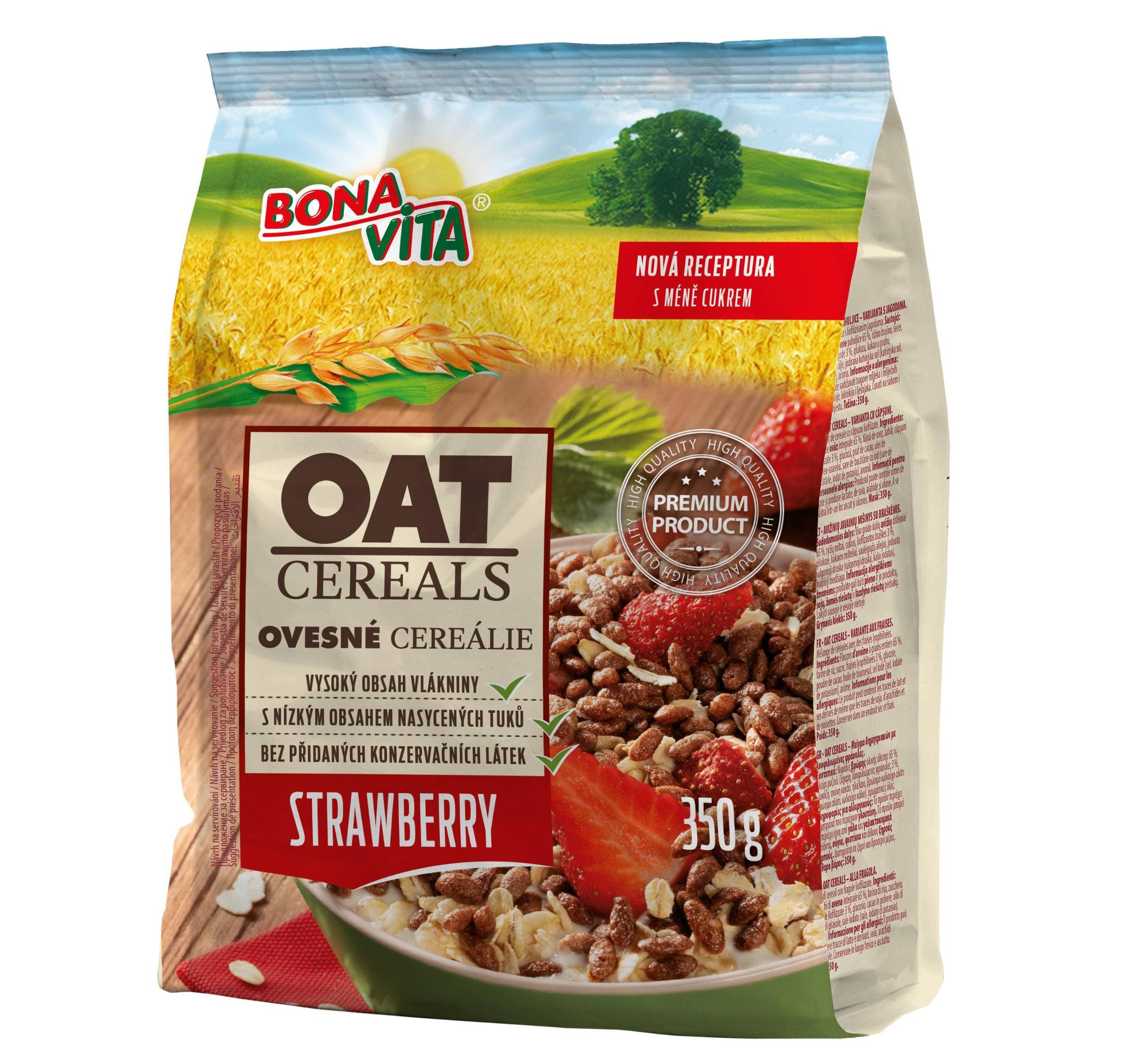Bonavita Ovesné cereálie jahoda 350g