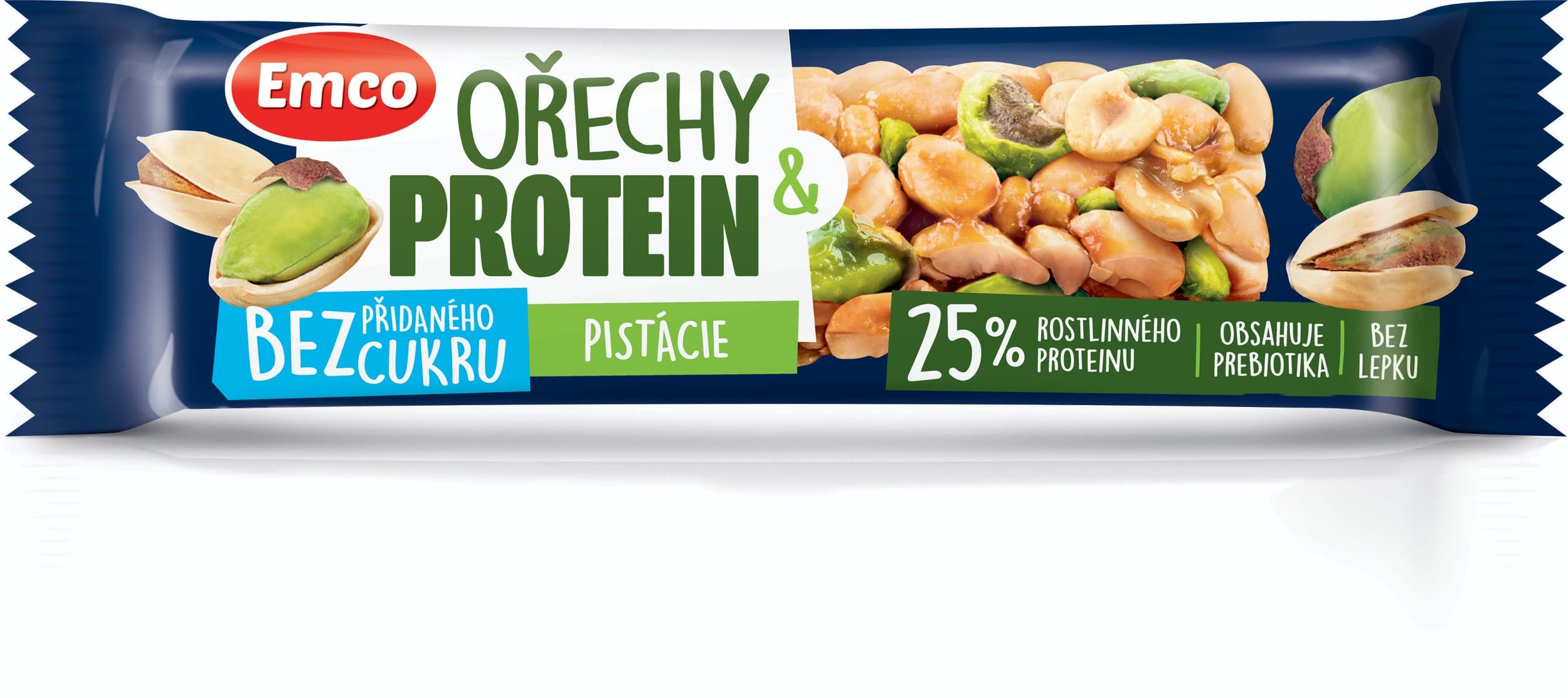 Emco Tyčinka pistácie s ořechem & proteinem 35 g
