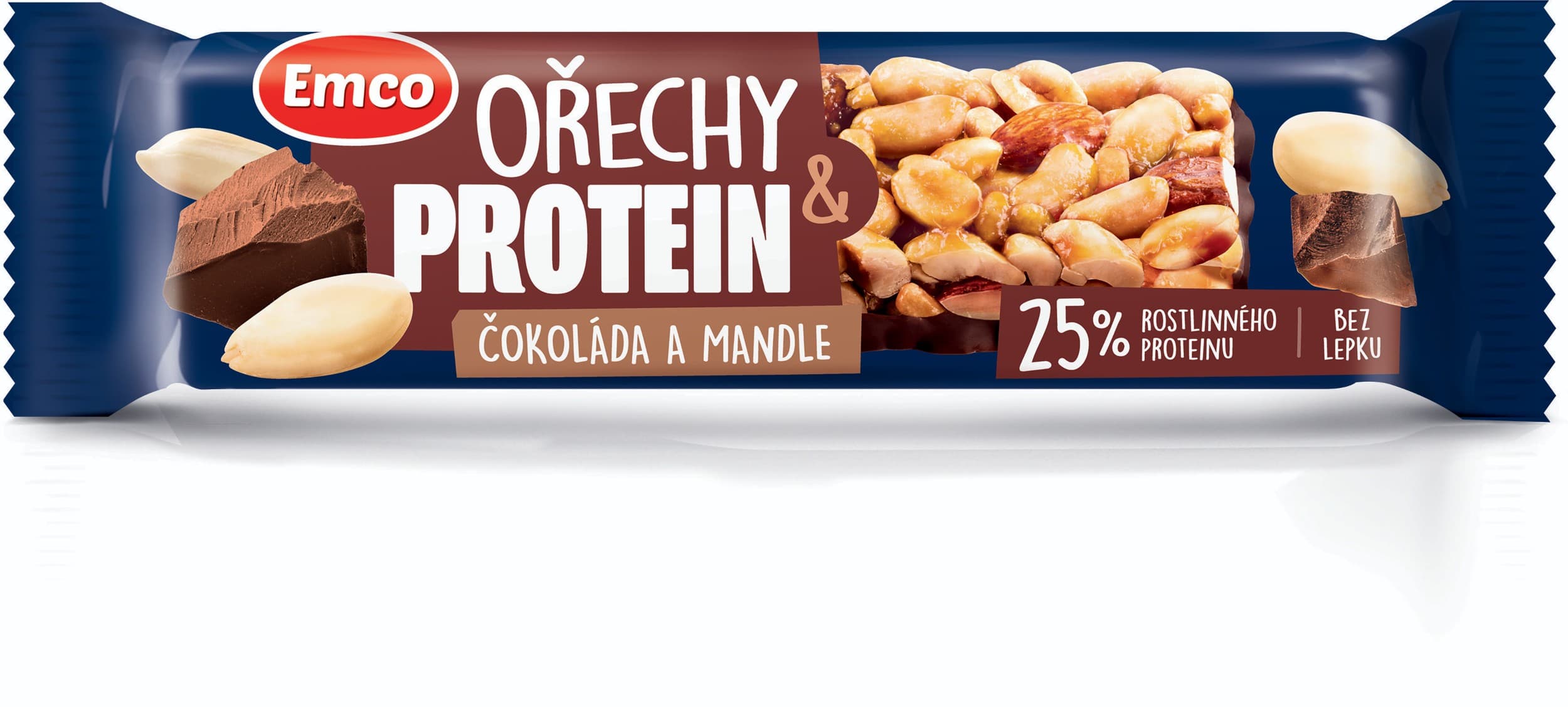 Emco Tyčinka s ořechem & proteinem čokoláda a mandle 40 g