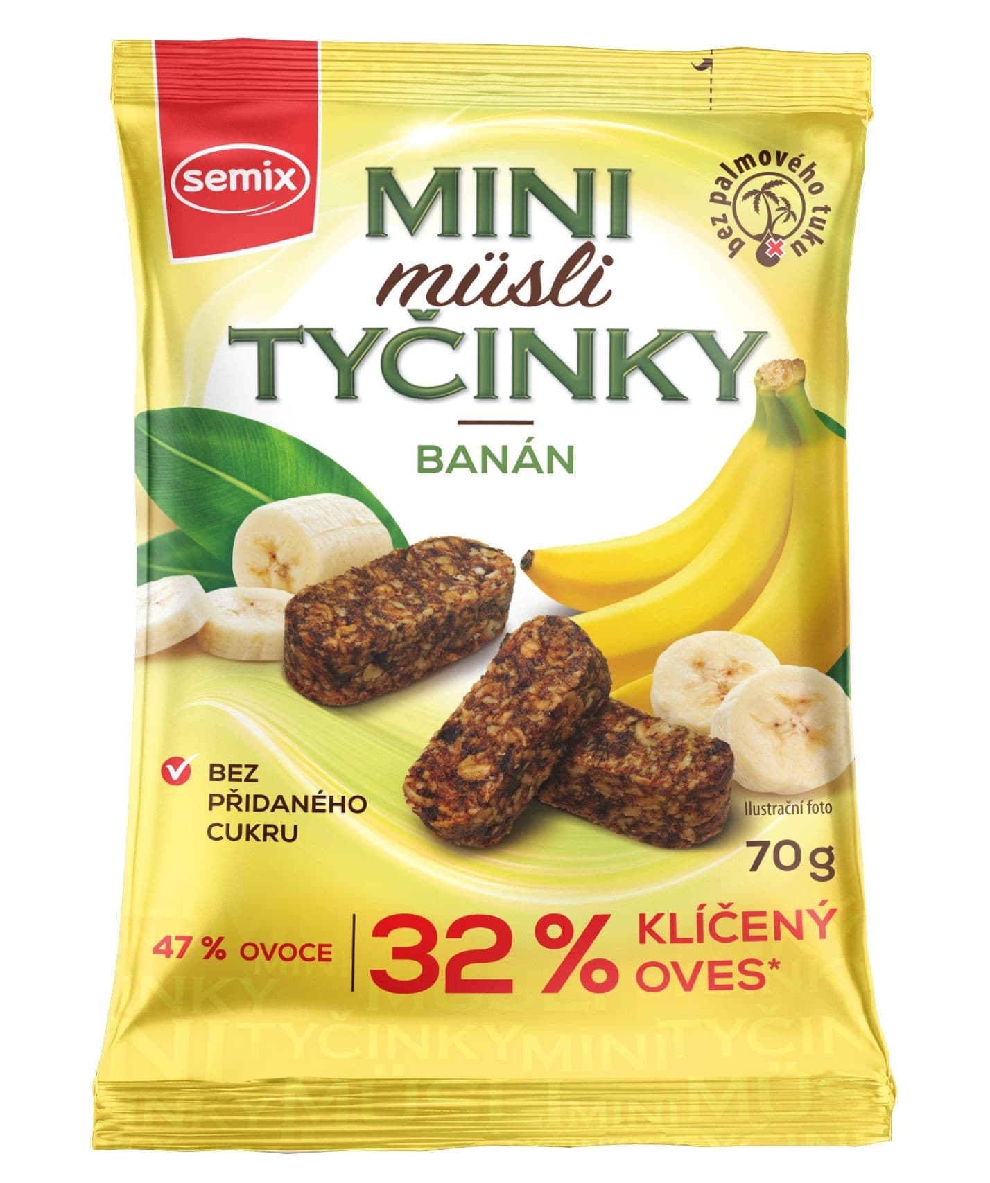 Semix Mini müsli tyčinky s banány bez lepku 70g
