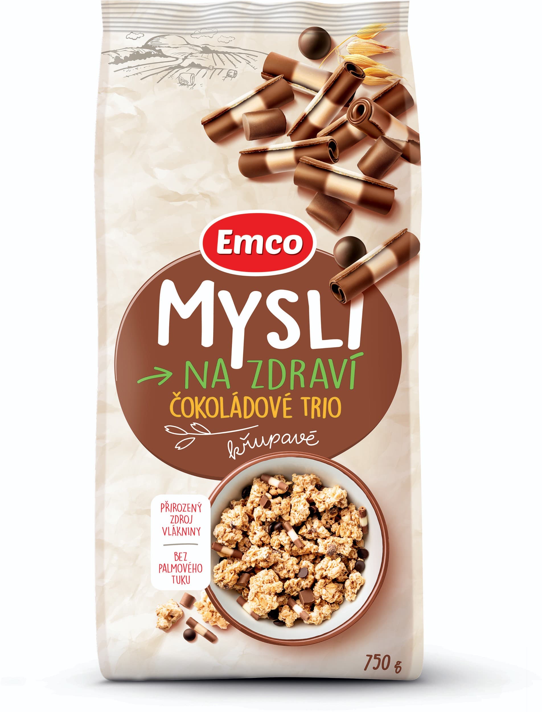 Emco Mysli na zdraví Čokoládové trio 750 g