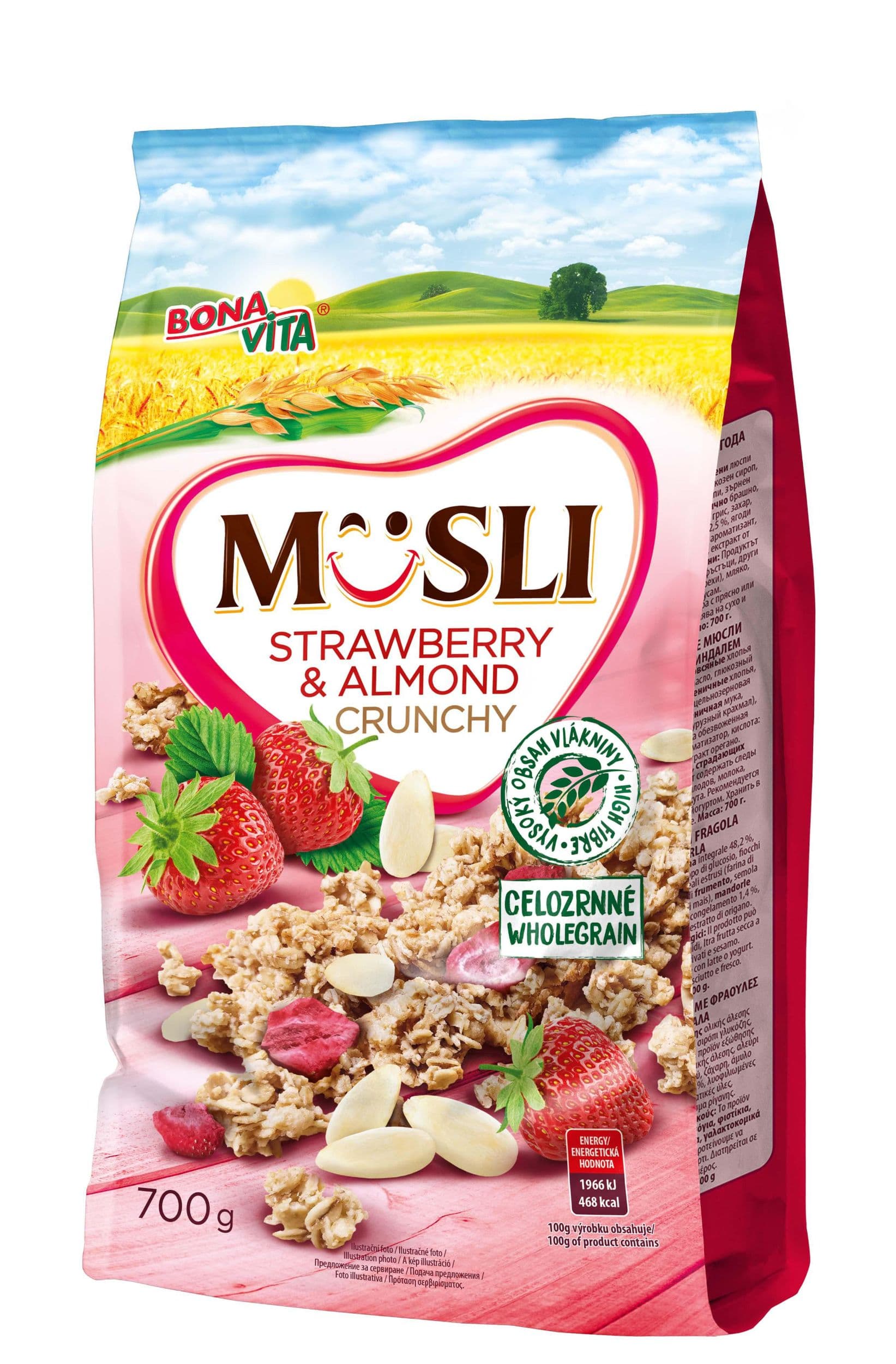 Bonavita Müsli jahoda-mandle celozrnné 700g