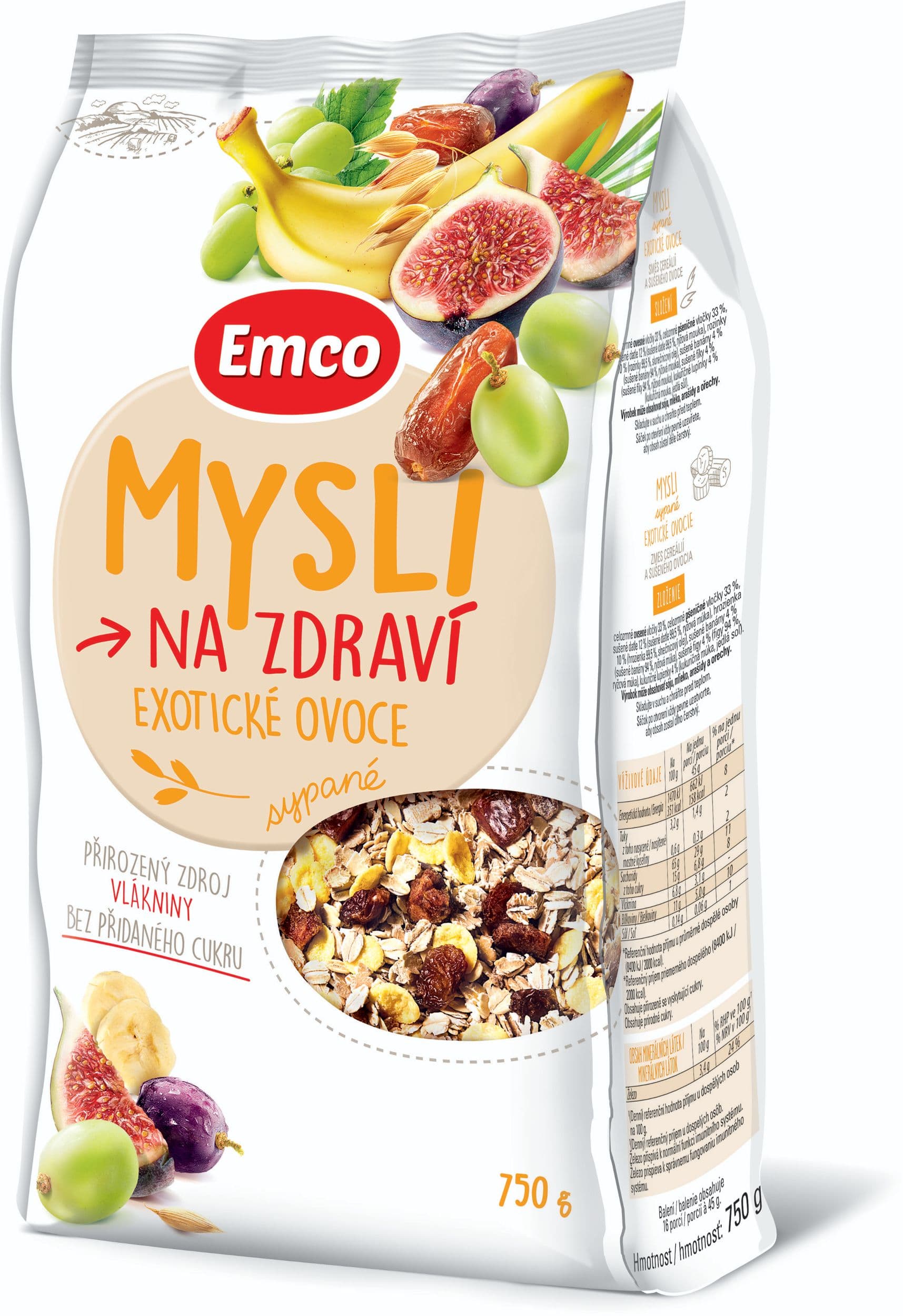Emco Mysli sypané s ovocem 750g