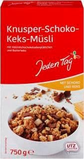 Jeden Tag křupavé čoko-müsli se sušenkami 750g