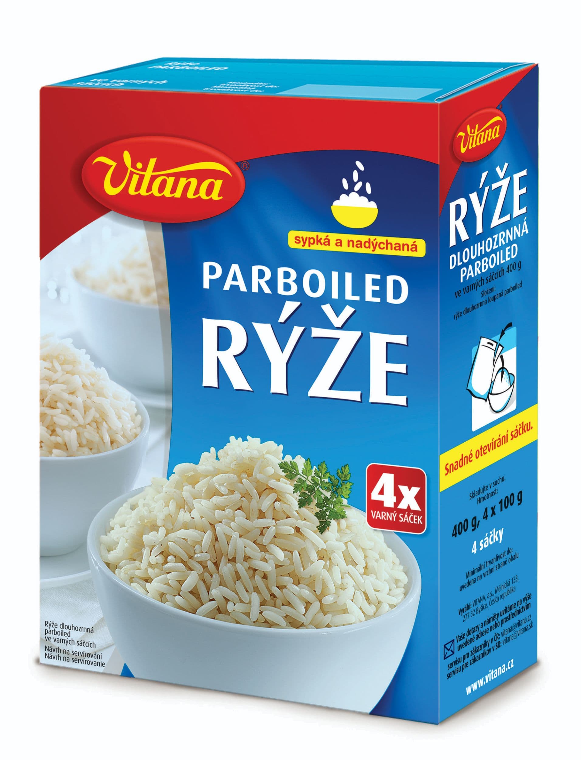 Vitana Parboiled rýže 4 x 100g