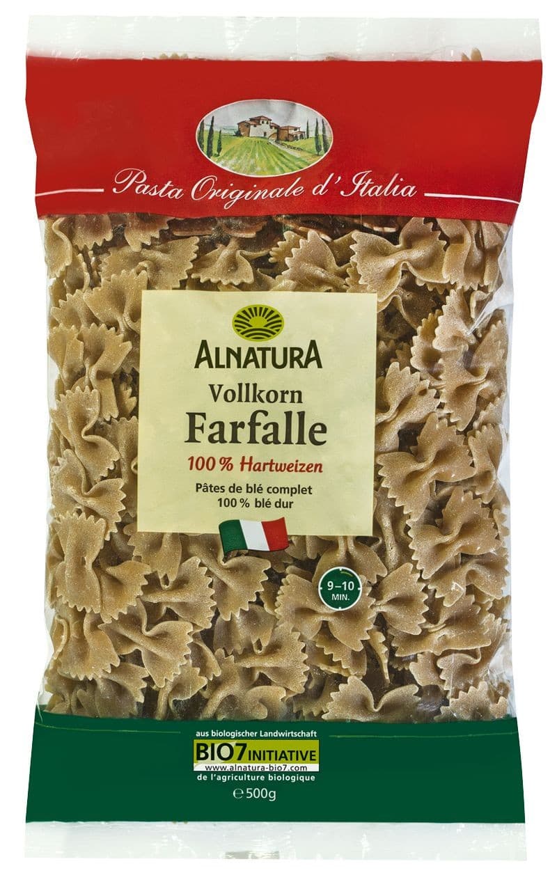 Alnatura BIO Celozrnné farfalle 500 g