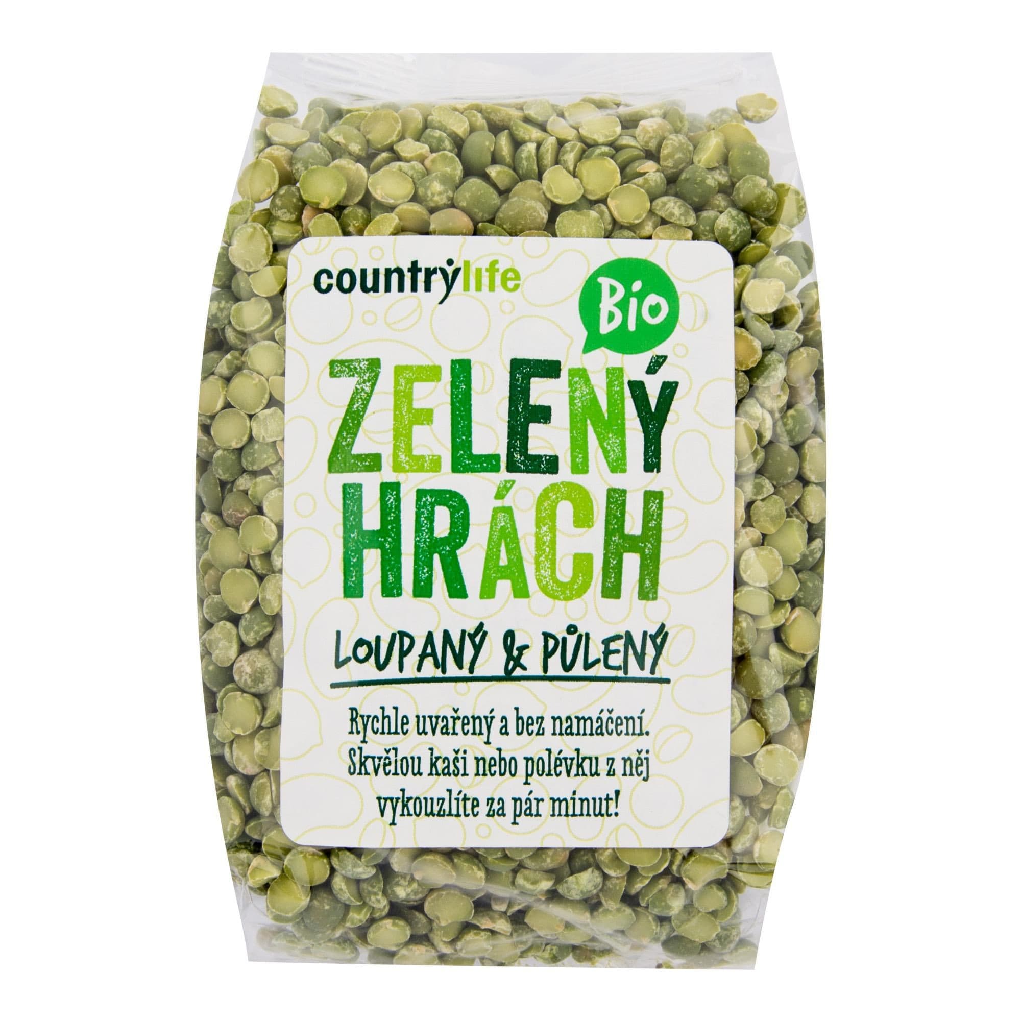Country Life BIO Hrách zelený půlený 500 g
