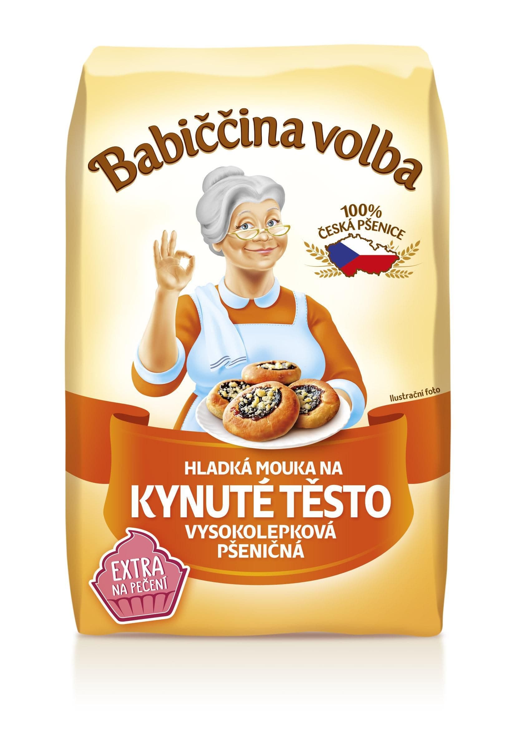 Babiččina volba Hladká mouka na kynuté těsto pšeničná 1 kg