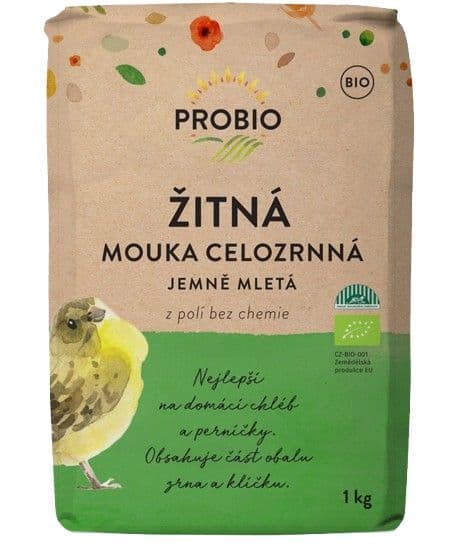 Probio Mouka žitná BIO celozrnná jemně mletá 1 kg