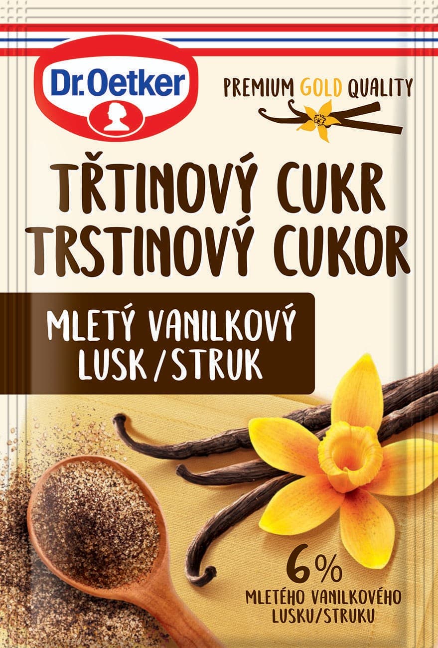 Dr.Oetker Třtinový cukr s mletou vanilkou 8g