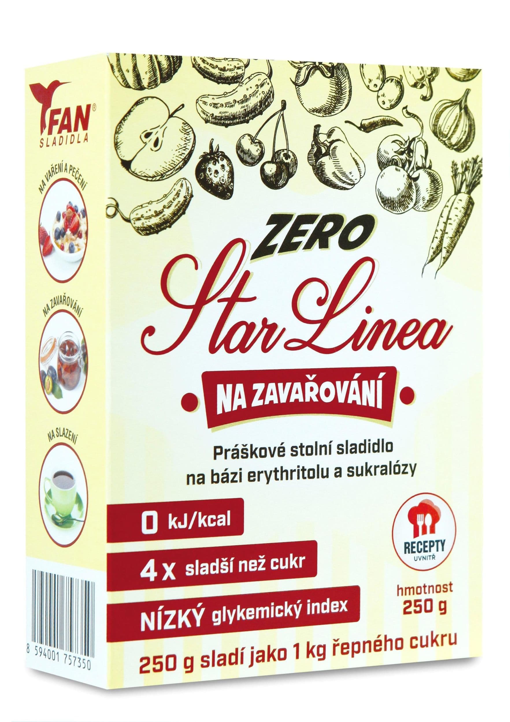 FAN sladidla Starlinea zero sladidlo práškové 250g