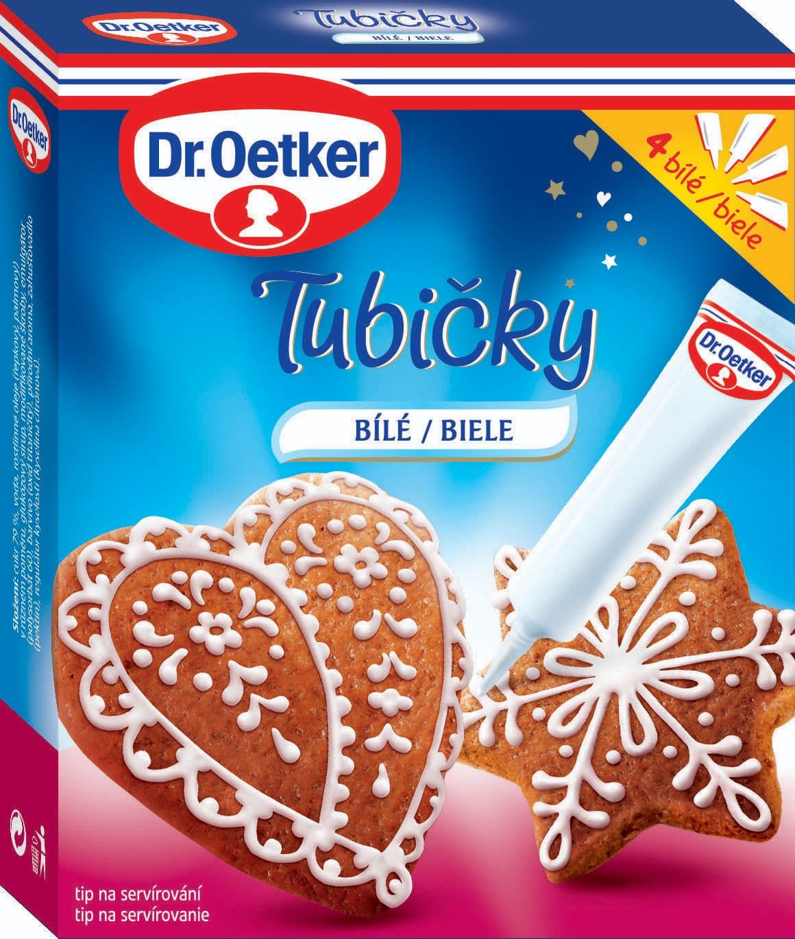 Dr.Oetker Tubičky na zdobení bílé 4x19g