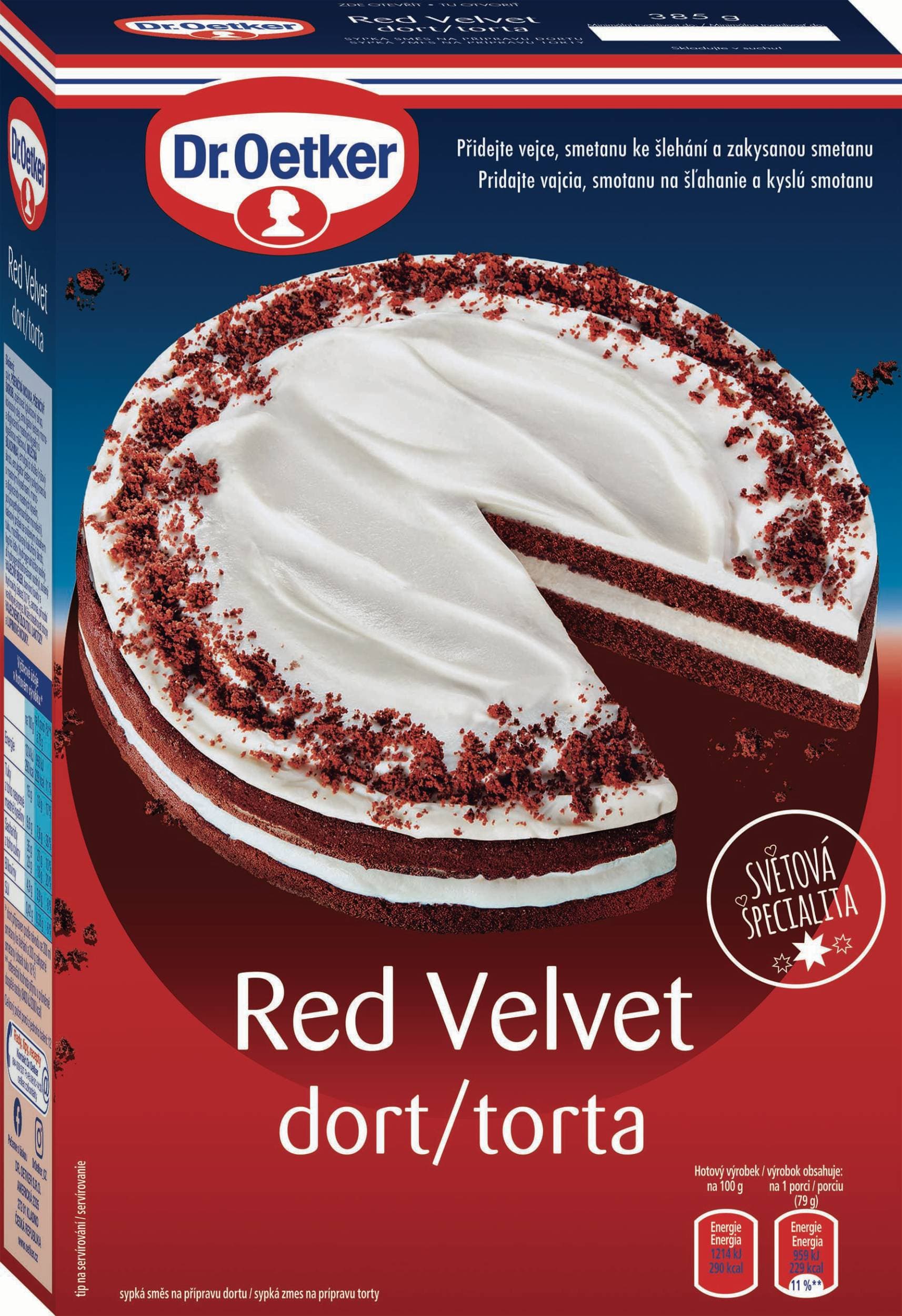 Dr. Oetker Red Velvet dort 385 g