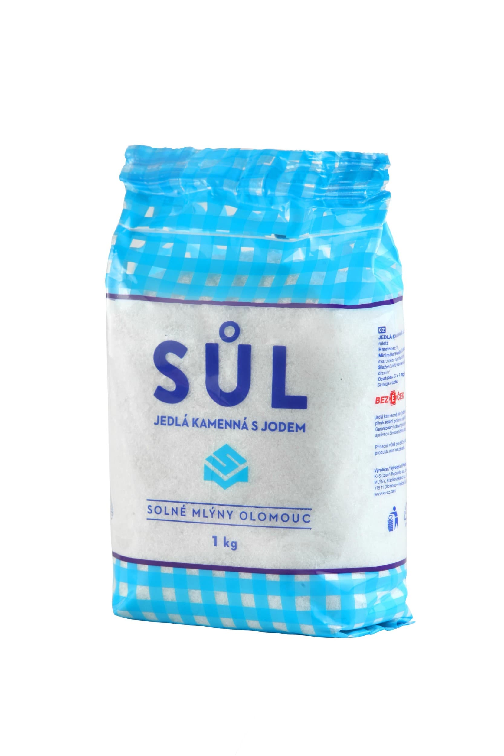 Solné Mlýny Sůl jedlá kamenná s jodem jemně mletá 1 kg