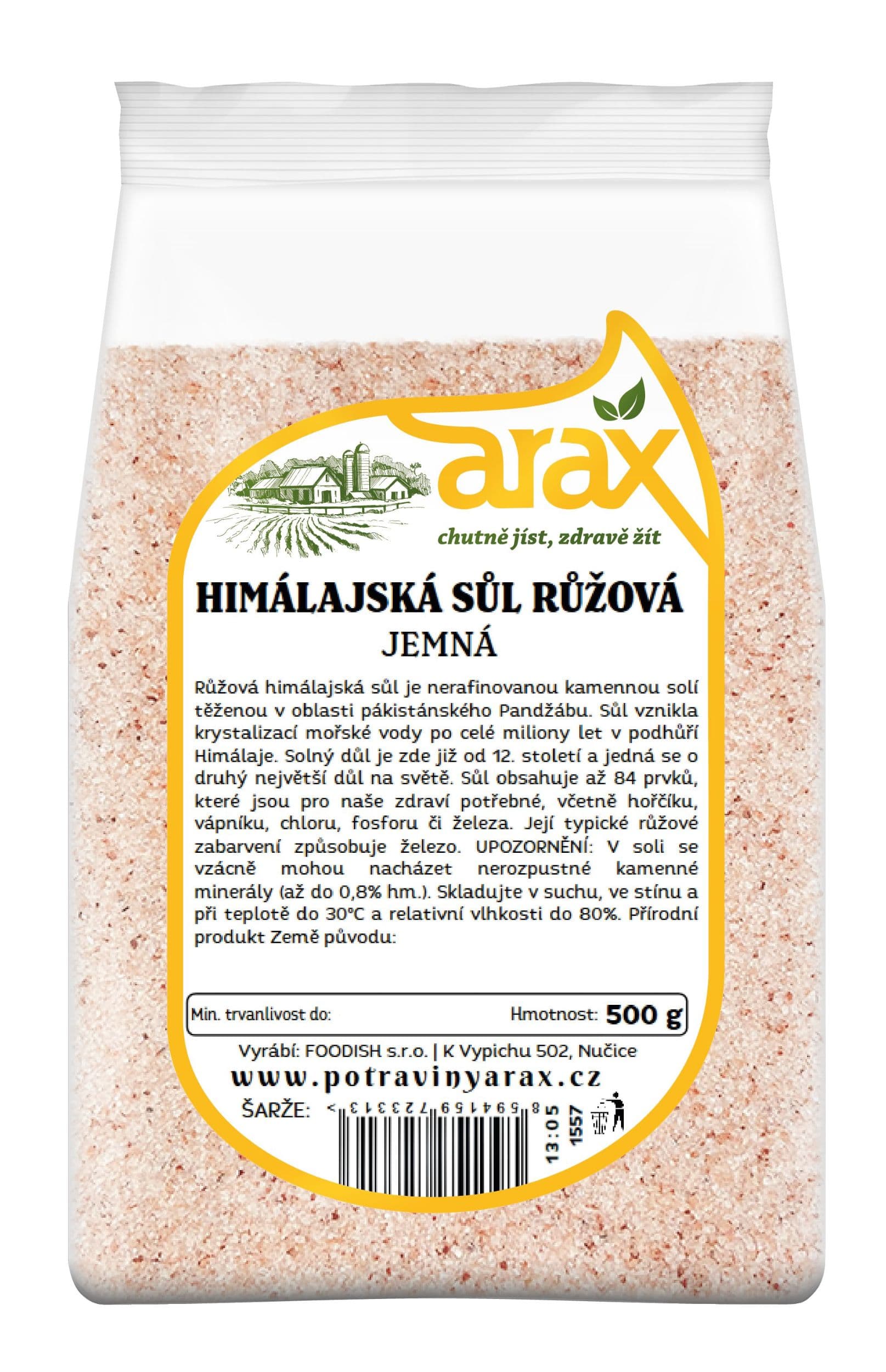 Arax Sůl Himálajská růžová, jemná 1kg