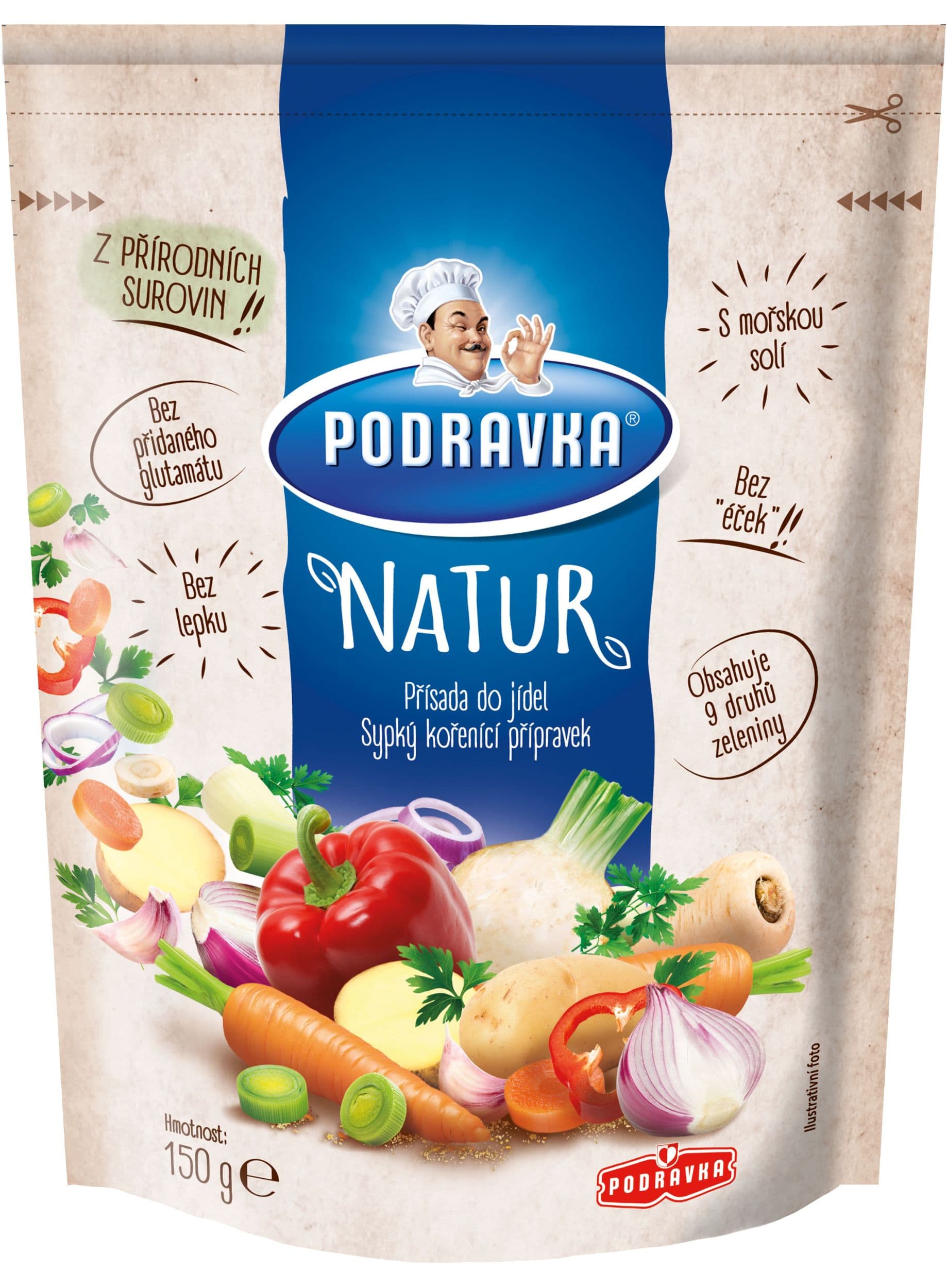 Podravka Natur Přísada do jídel sypký kořenící přípravek 150 g