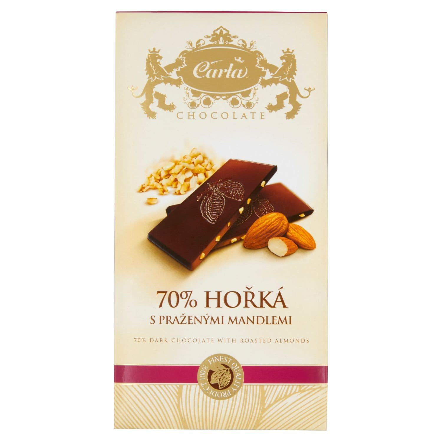 Carla 70% hořká s praženými mandlemi 80g