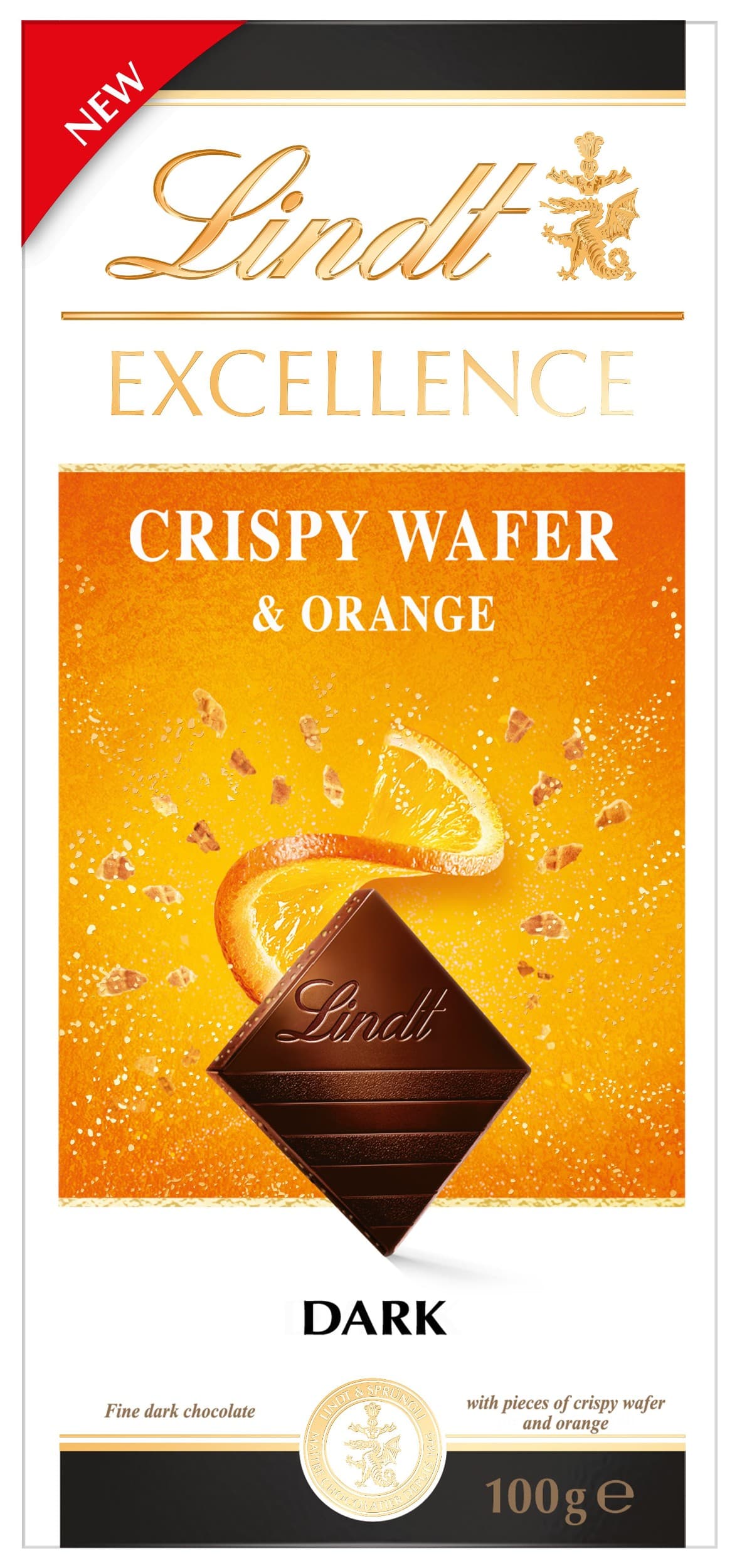 Lindt Excellence Hořká s oplatkou a pomerančem 100g