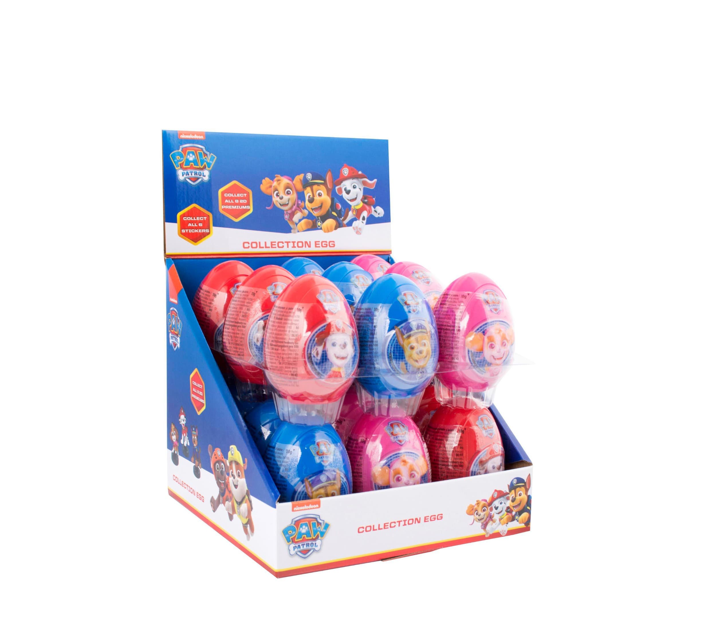 Paw Patrol Collection Relief Egg - překvapení s hračkou, sběratelskou mušlí a cukrovinkou různé motivy 10g