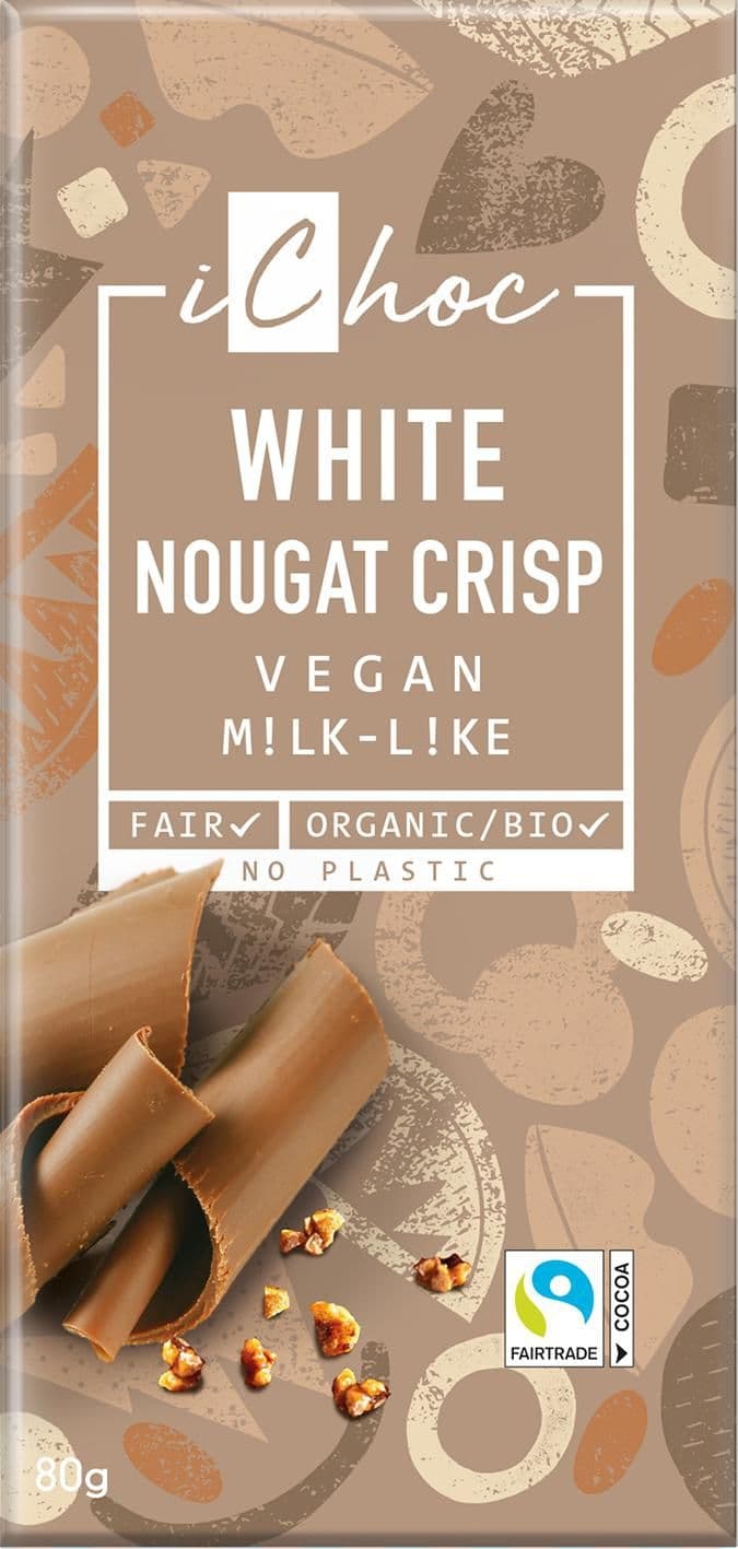 Bio Nebio BIO vegan bílý nugát s oříšky iChoc 80 g