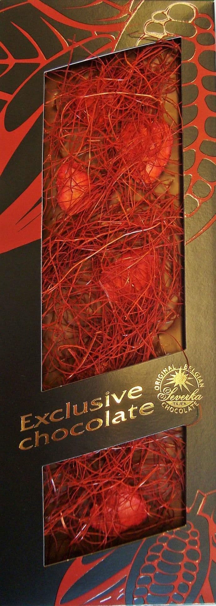 T-Severka Hořká čokoláda formovaná s chilli nitěmi a jahodami 120 g