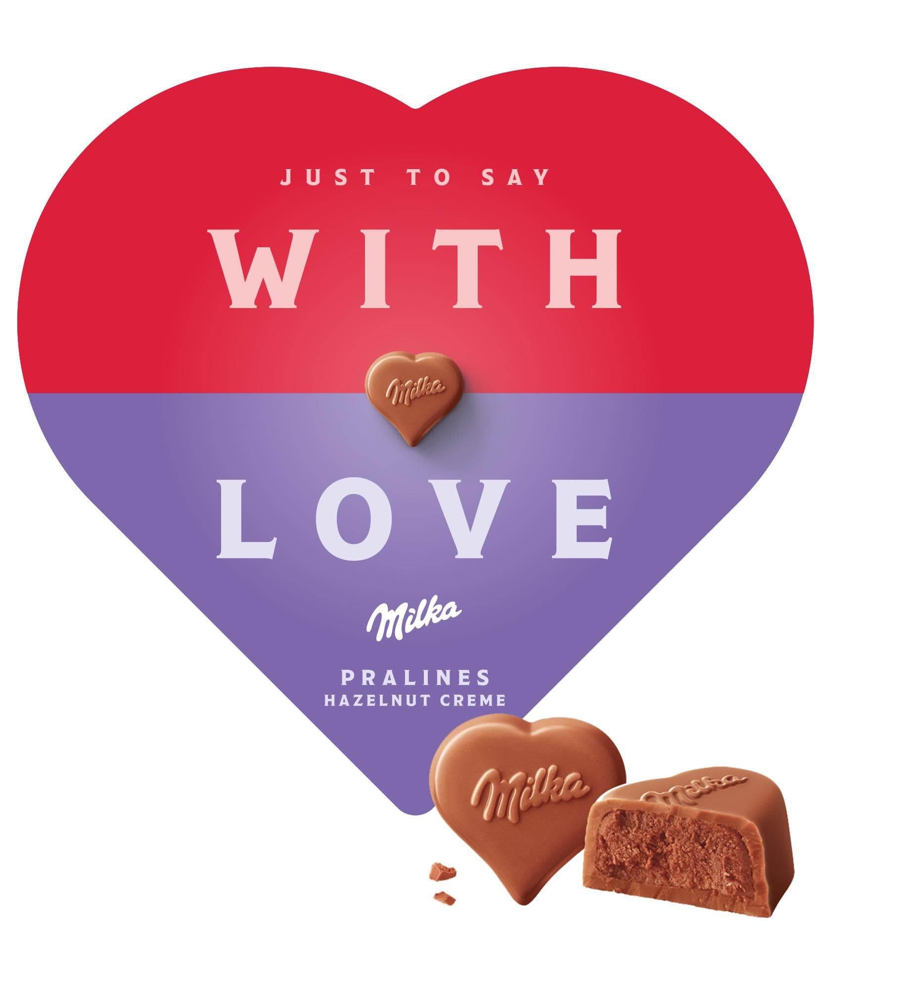Milka I Love Milka bonboniéra, lískooříšková náplň 44g
