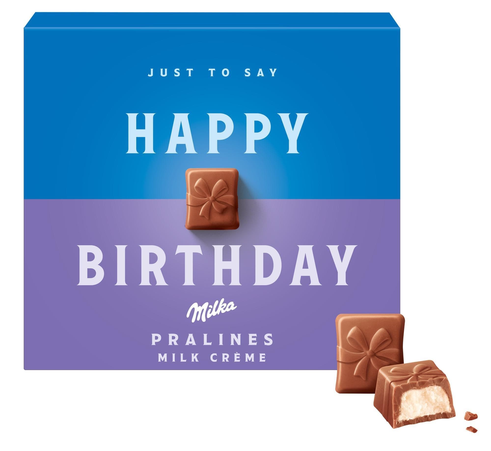 Milka Happy Birthday bonboniéra, mléčná náplň 110g
