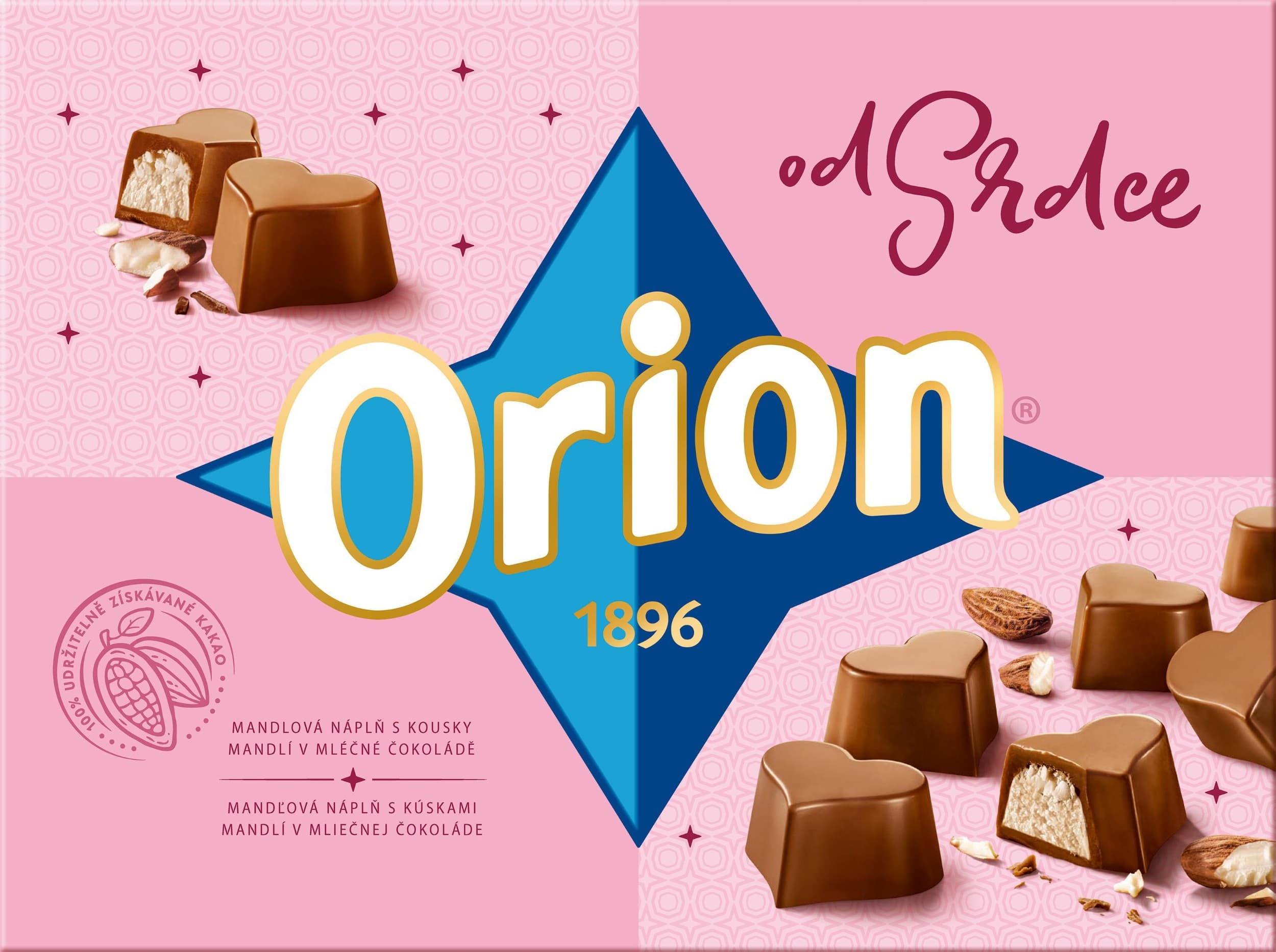 Orion Od Srdce pralinky s mandlovou náplní 142g