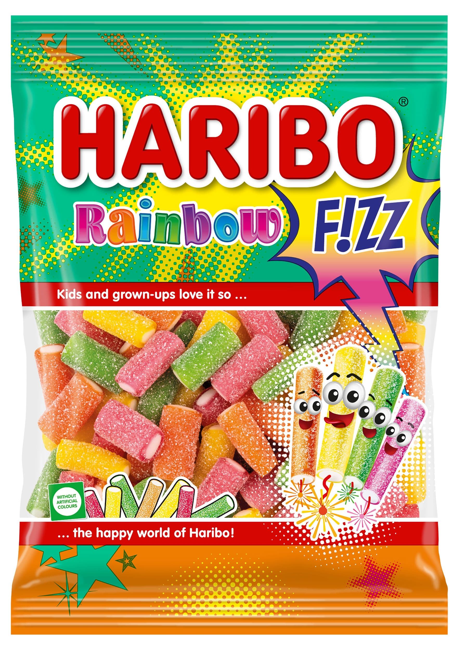 Haribo Fizz Rainbow želé s ovocnými příchutěmi 85 g