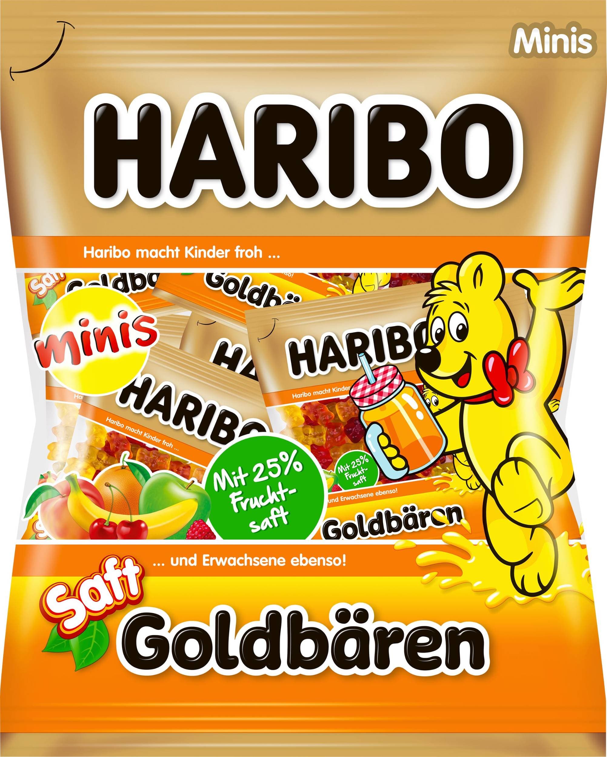 Haribo Goldbären Saft Mini želé s ovocnými příchutěmi 220g