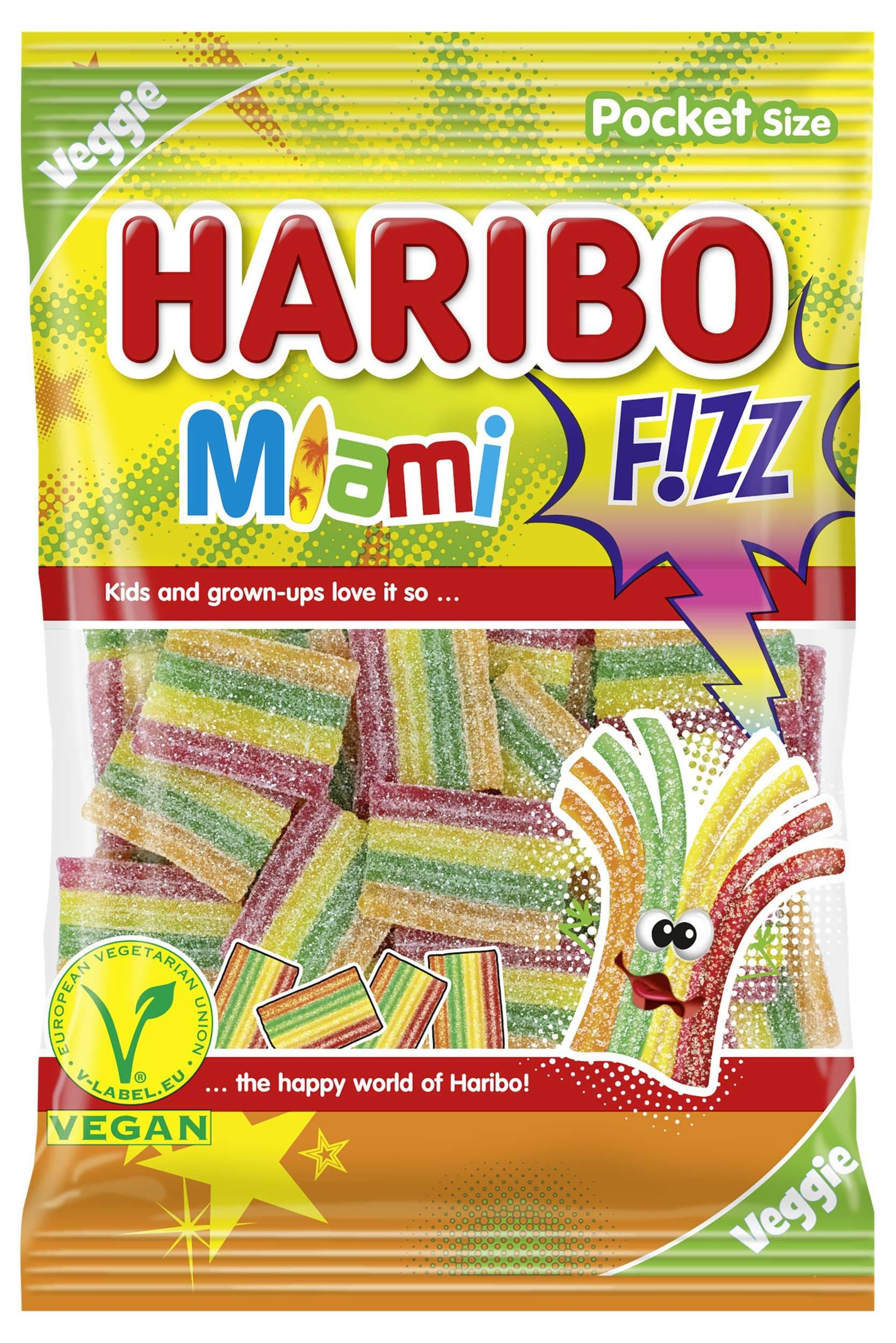 Haribo Fizz Miami želé s ovocnými příchutěmi 85 g