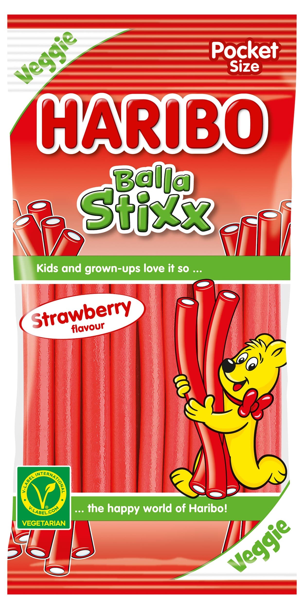 Haribo Balla Stixx želé s příchutí jahoda 80g