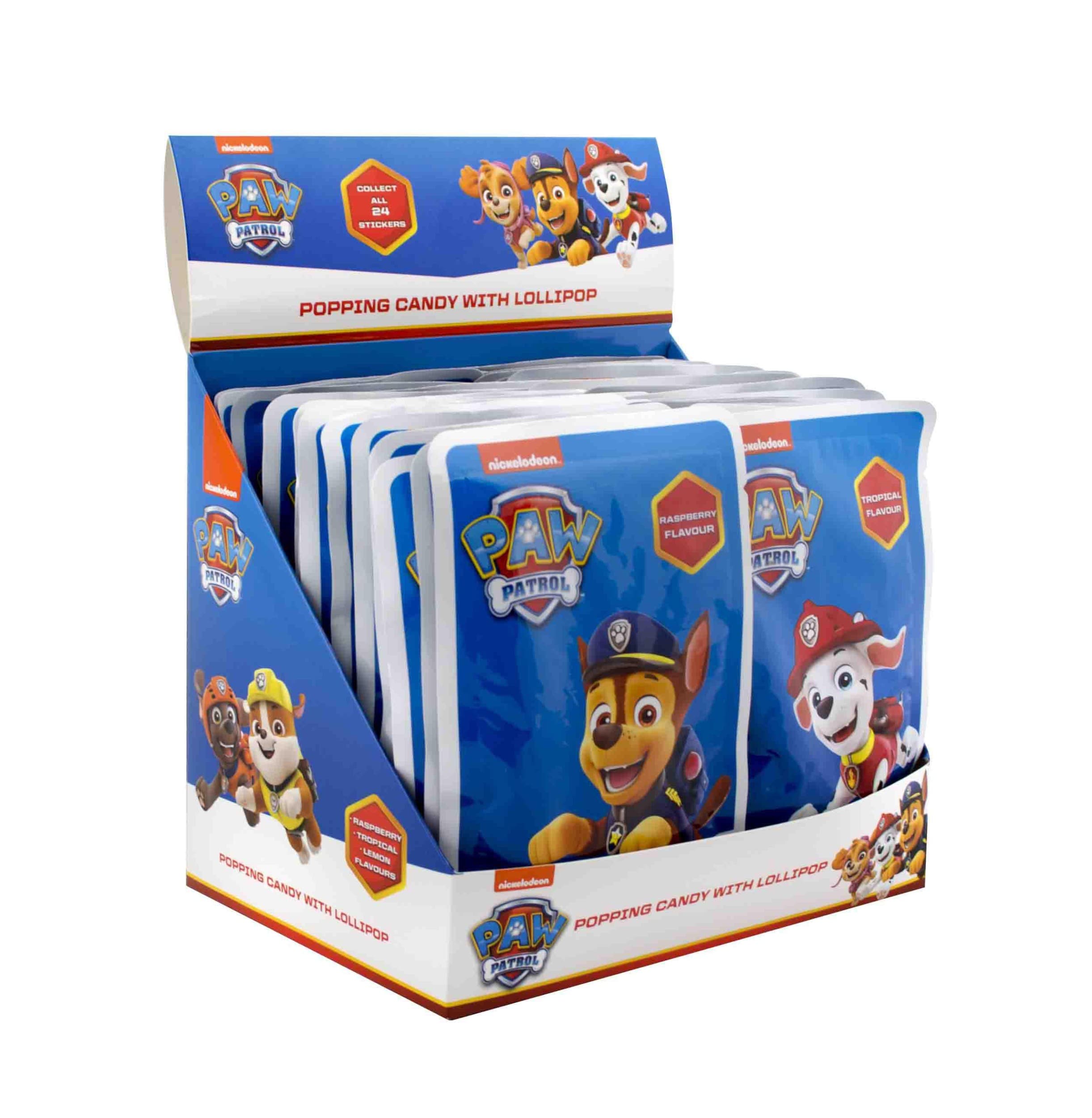 Paw Patrol Popping Candy lízátko s práskacím práškem různé motivy 15g