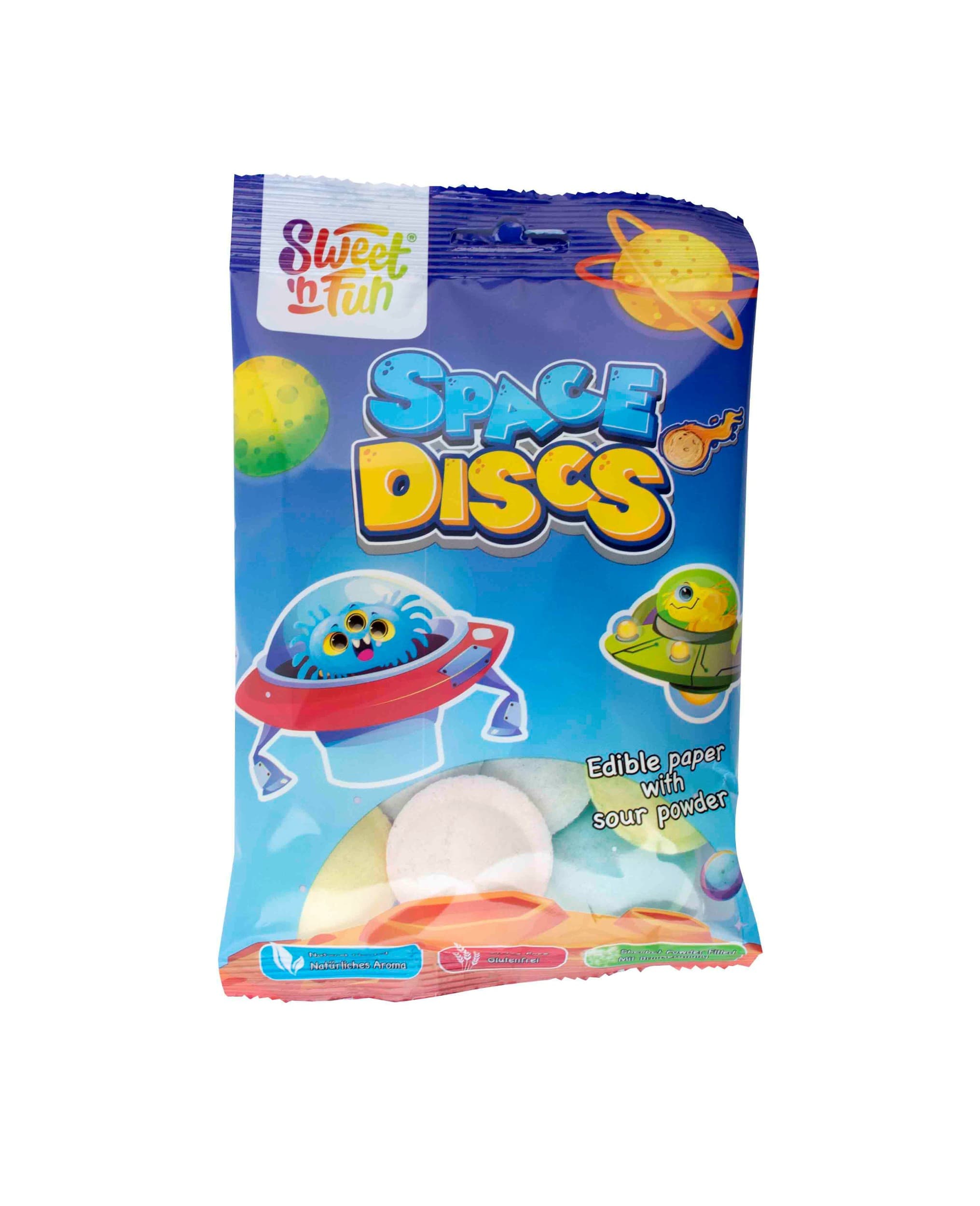 Sweet And Fun Space Discs UFO s kyselým práškem 22g