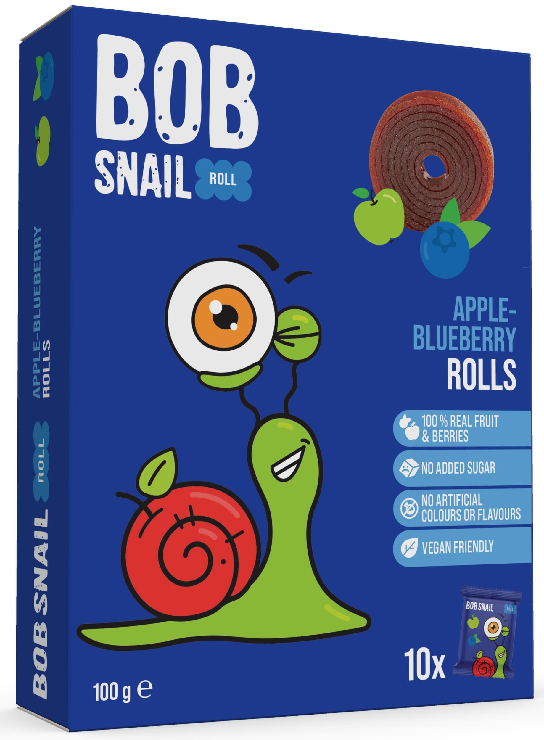 Šnek BOB ovocné rolky jablko-borůvka 100g