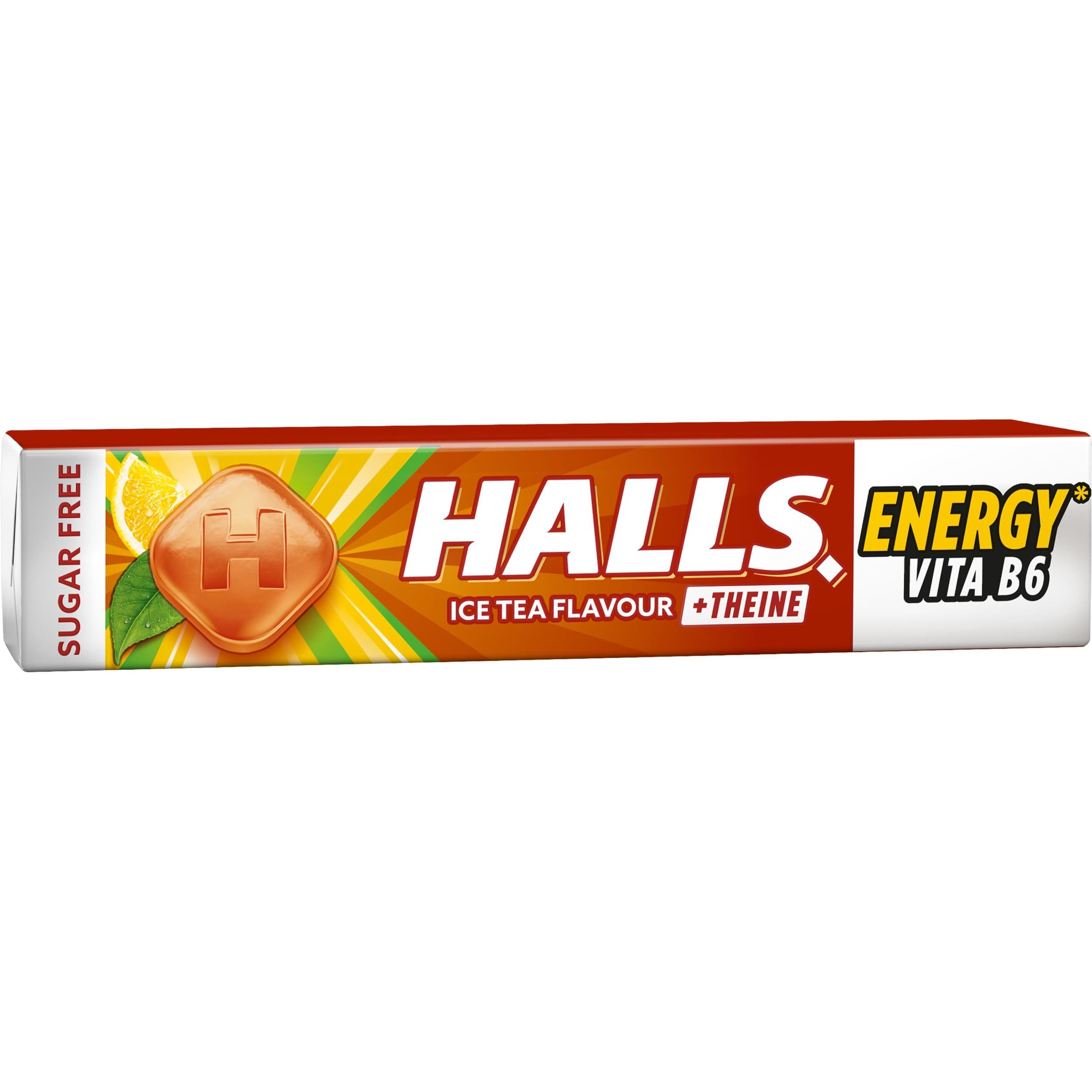 Halls Dropsy s příchutí černého čaje s citronem s vitaminem B6 a kofeinem 32g