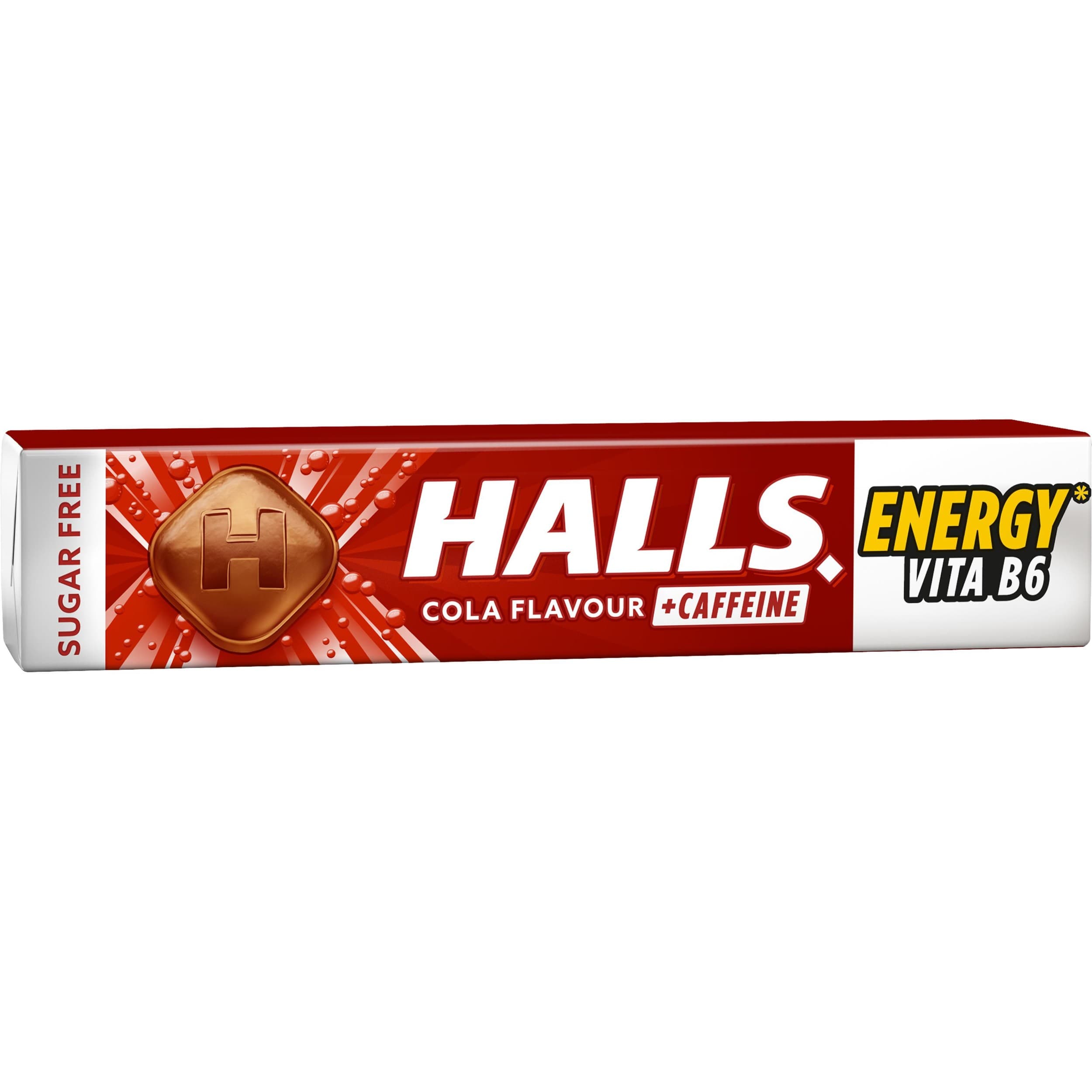 Halls Dropsy s kolovou příchutí s vitaminem B6 a kofeinem 32g