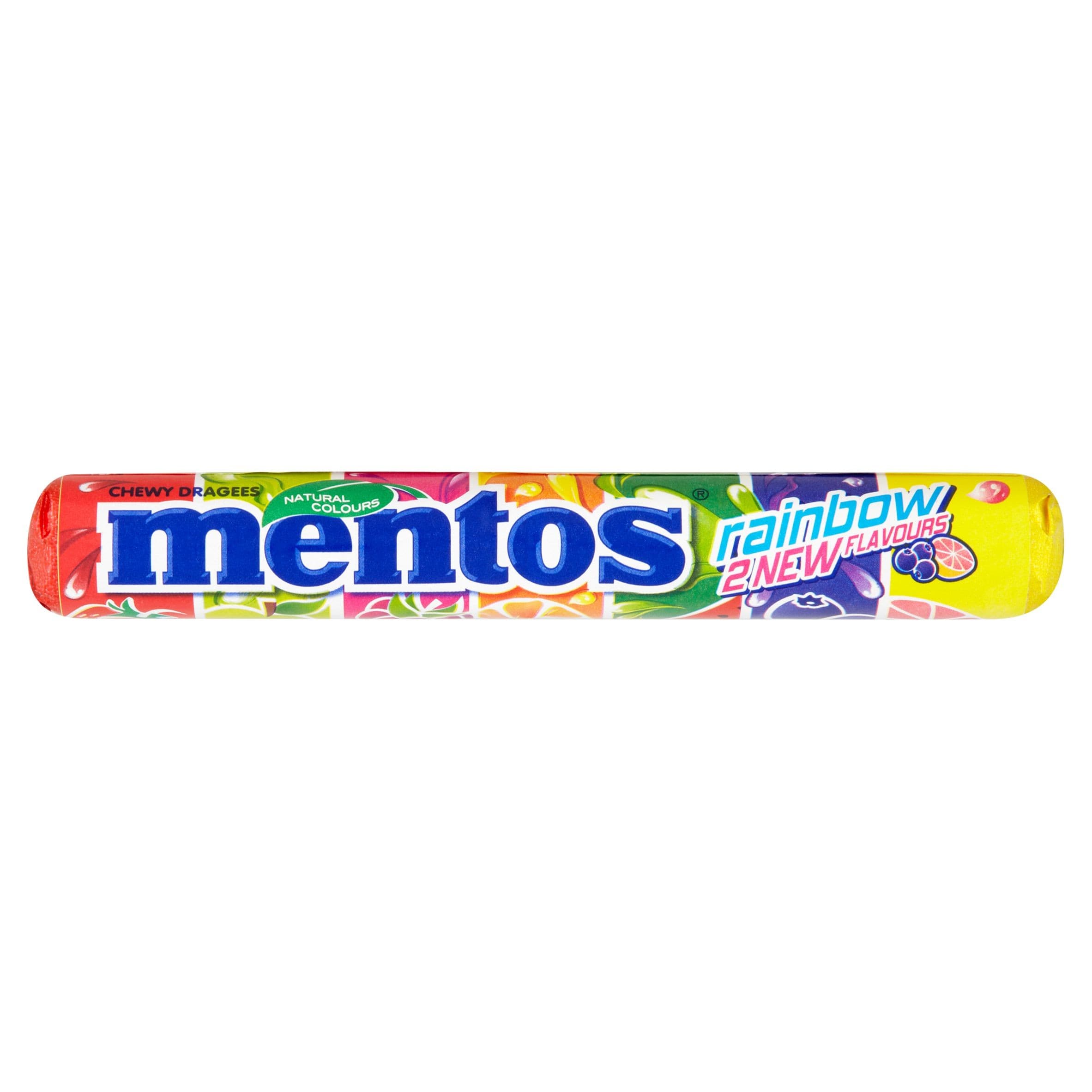 Mentos Rainbow duhová směs ovocných dražé s 30% žvýkací náplní 37,5 g