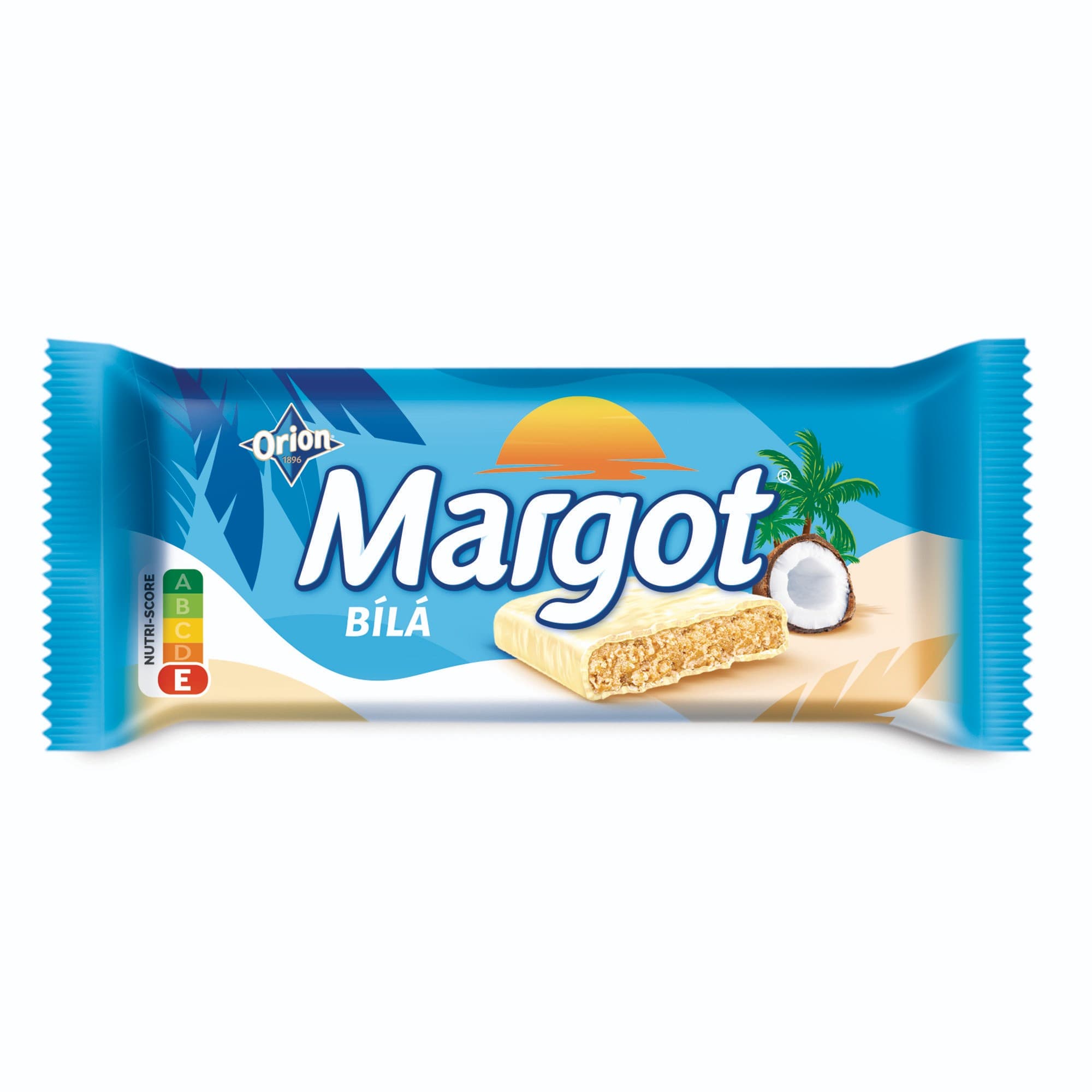 Orion Margot Bílá tyčinka s kokosem v bílé polevě 80g