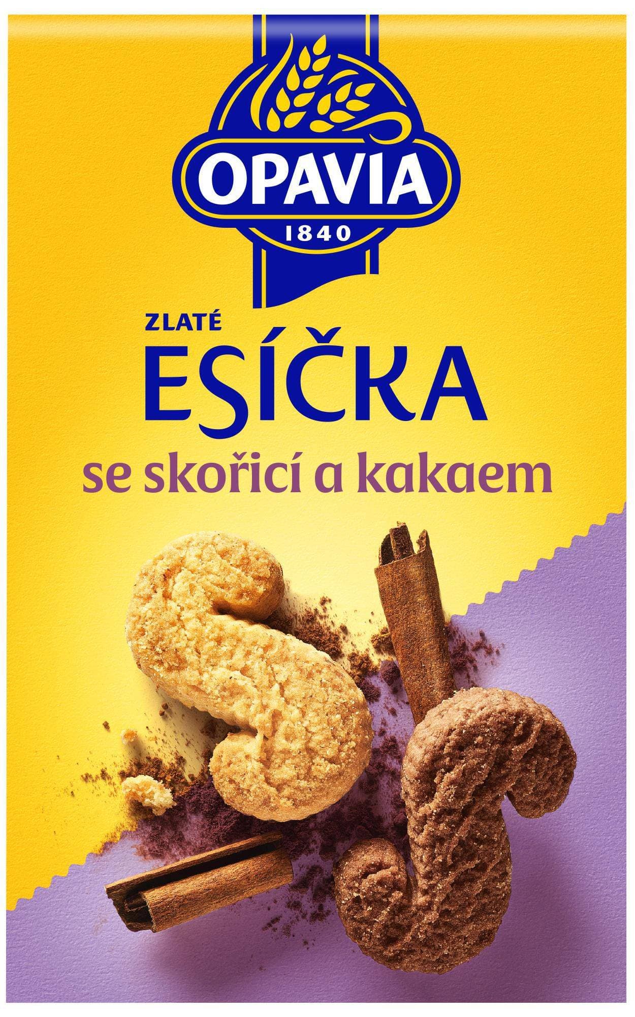 Opavia sušenky Zlaté Esíčka se skořicí a kakaem 220g