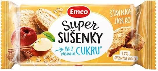 Emco Super sušenky šťavnaté jablko bez přidaného cukru 60g