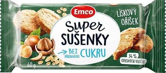 Emco Super Sušenky lískový oříšek 60g