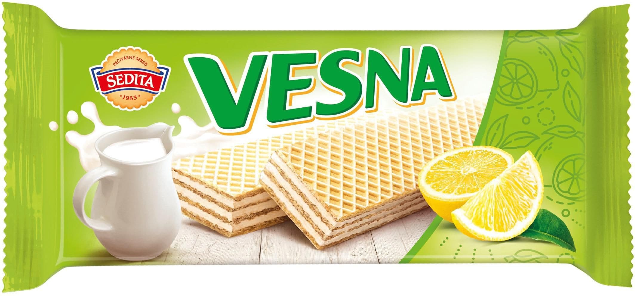 Sedita Vesna Oplatky s mléčnou náplní s citronovou příchutí 50g