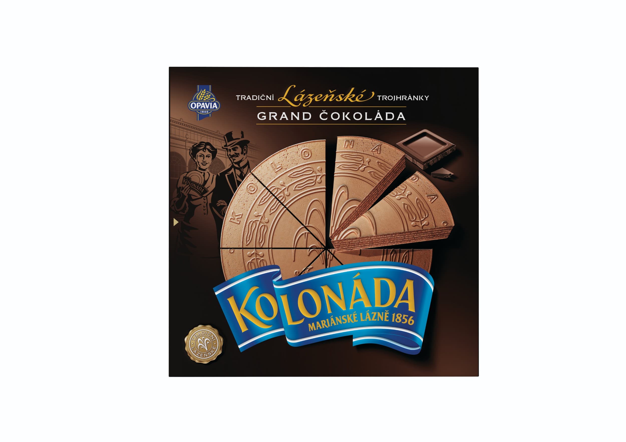 Opavia Kolonáda Trojhránky lázeňské oplatky Grand čokoláda 200g