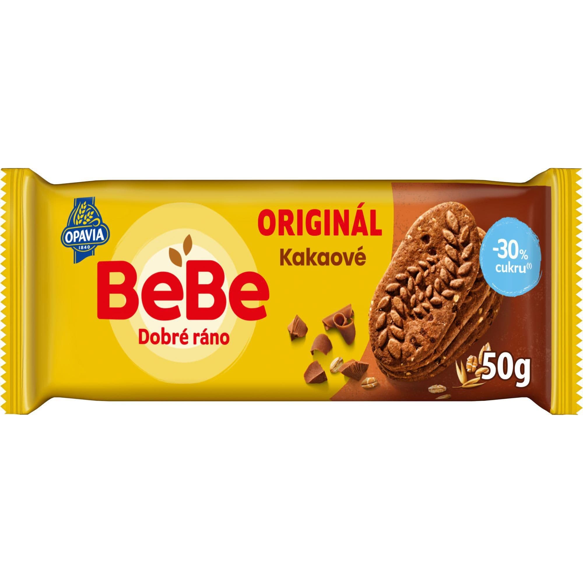 Opavia sušenky kakaové BeBe Dobré Ráno -30% cukru 50g