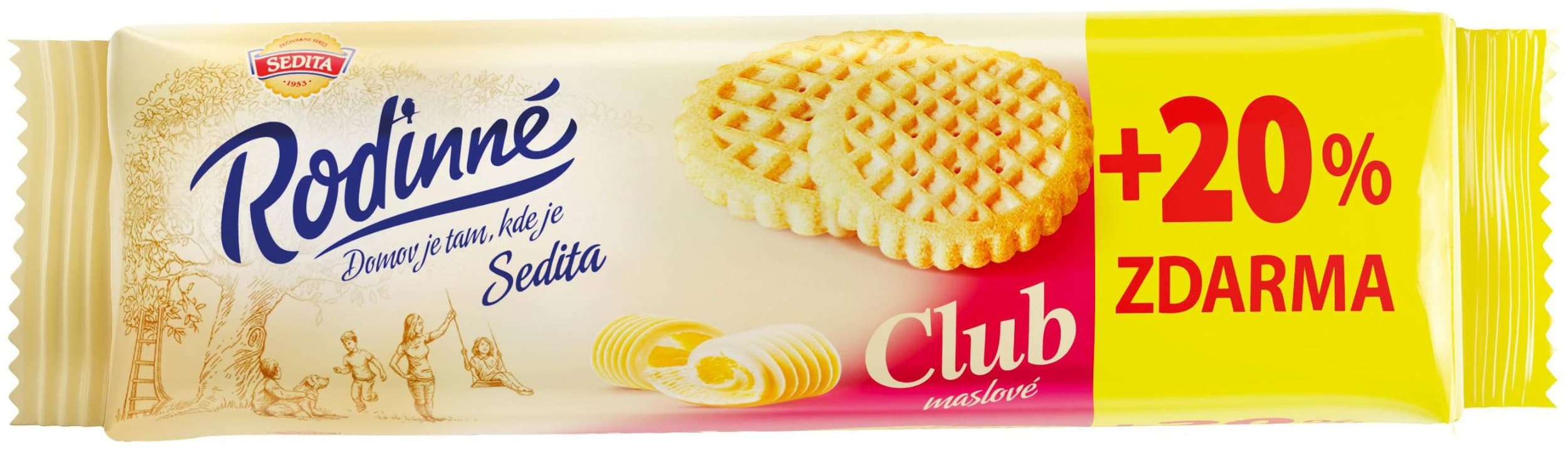 Sedita Rodinné Club máslové sušenky 140g + 20%
