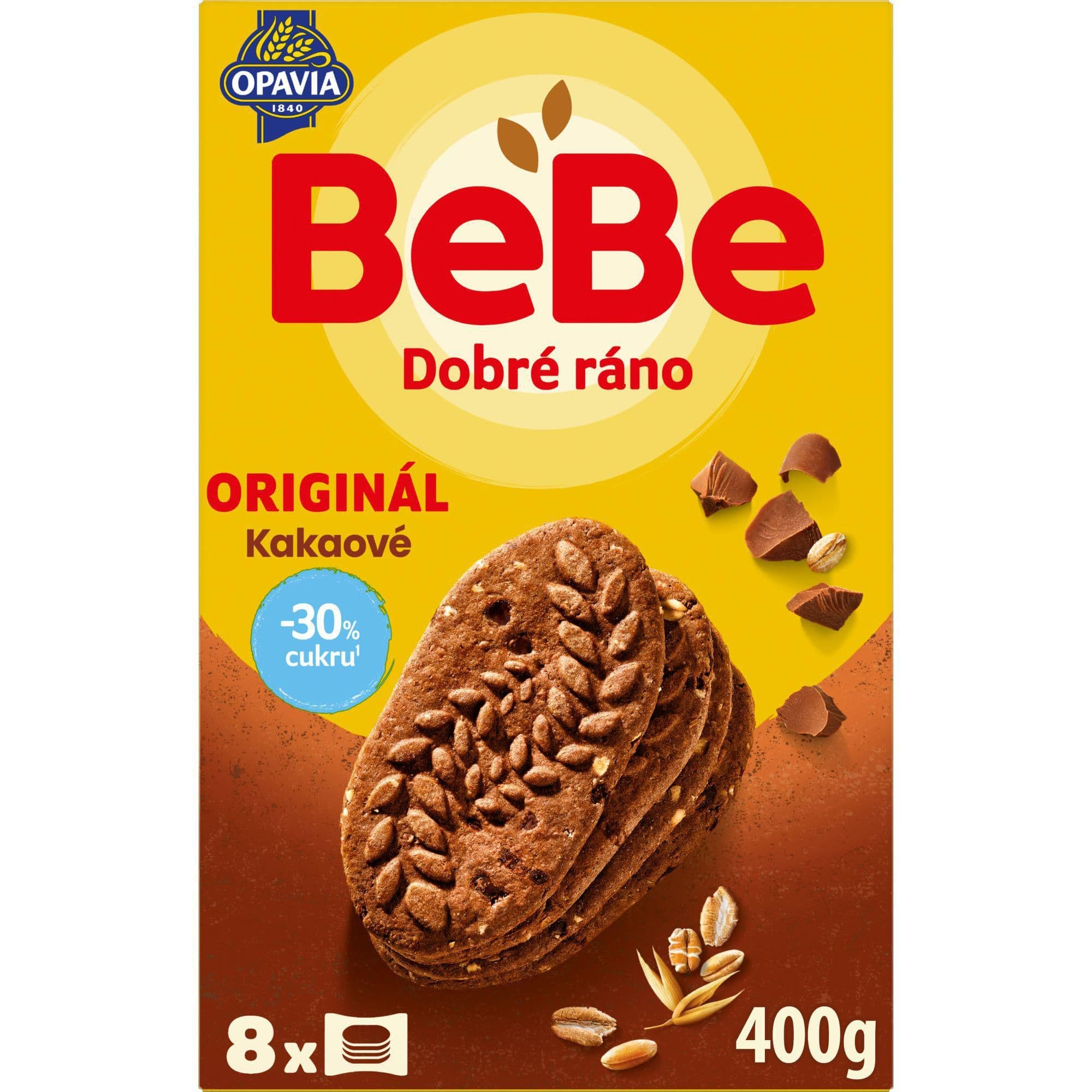 Opavia sušenky kakaové BeBe Dobré Ráno -30% cukru 400g