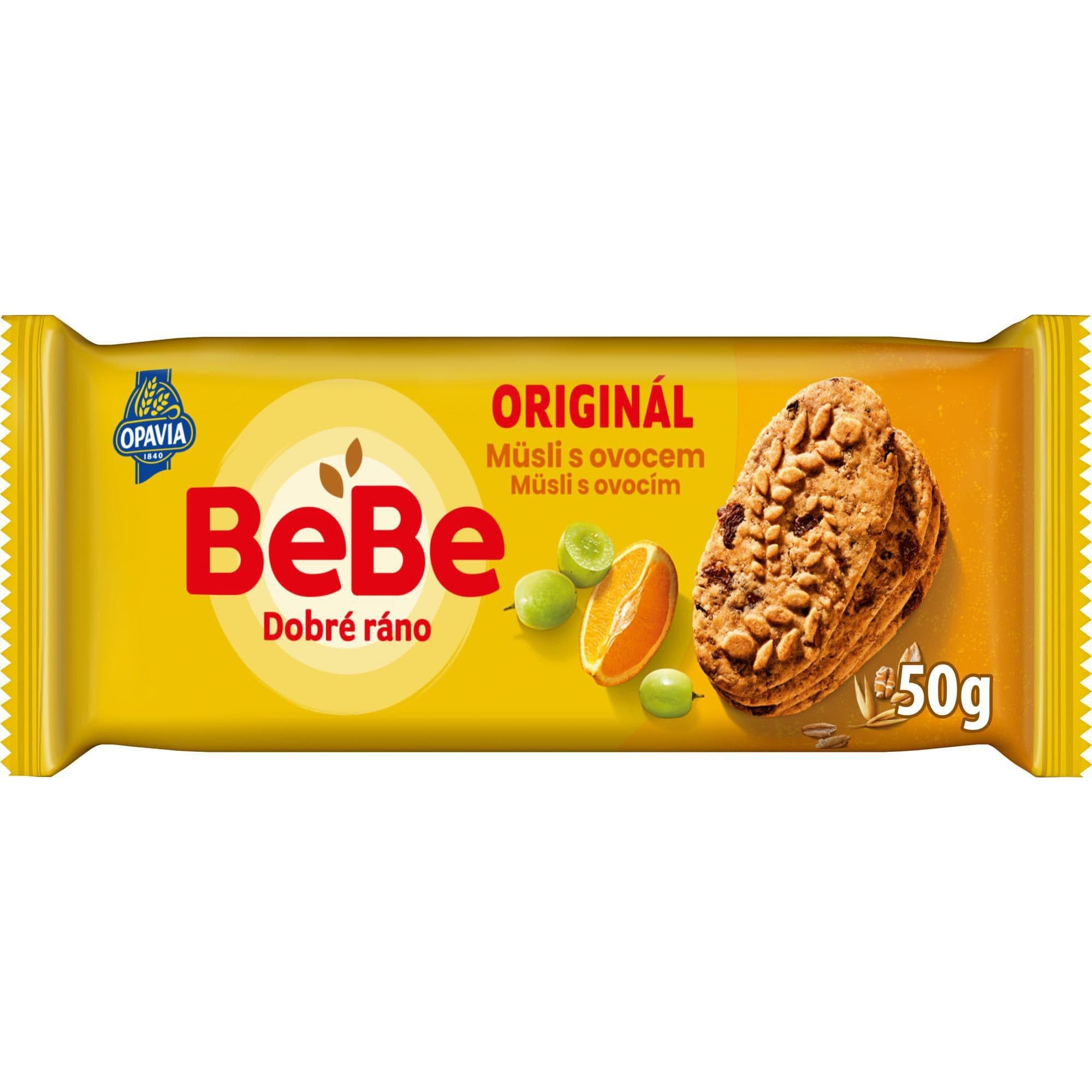 Opavia sušenky BeBe Dobré Ráno müsli s ovocem 50g