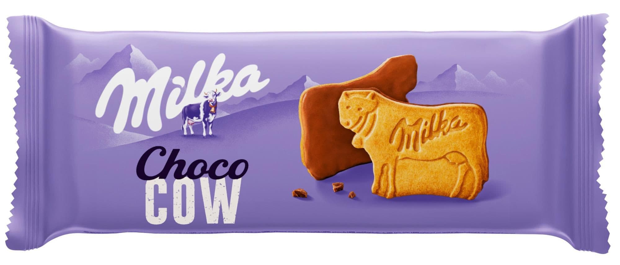 Milka sušenky Choco Cow polomáčené, mléčná čokoláda 120g