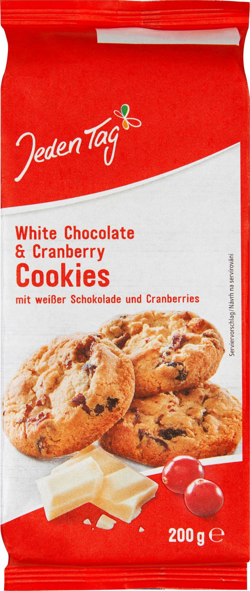 Jeden Tag Cookies s brusinkami 200g